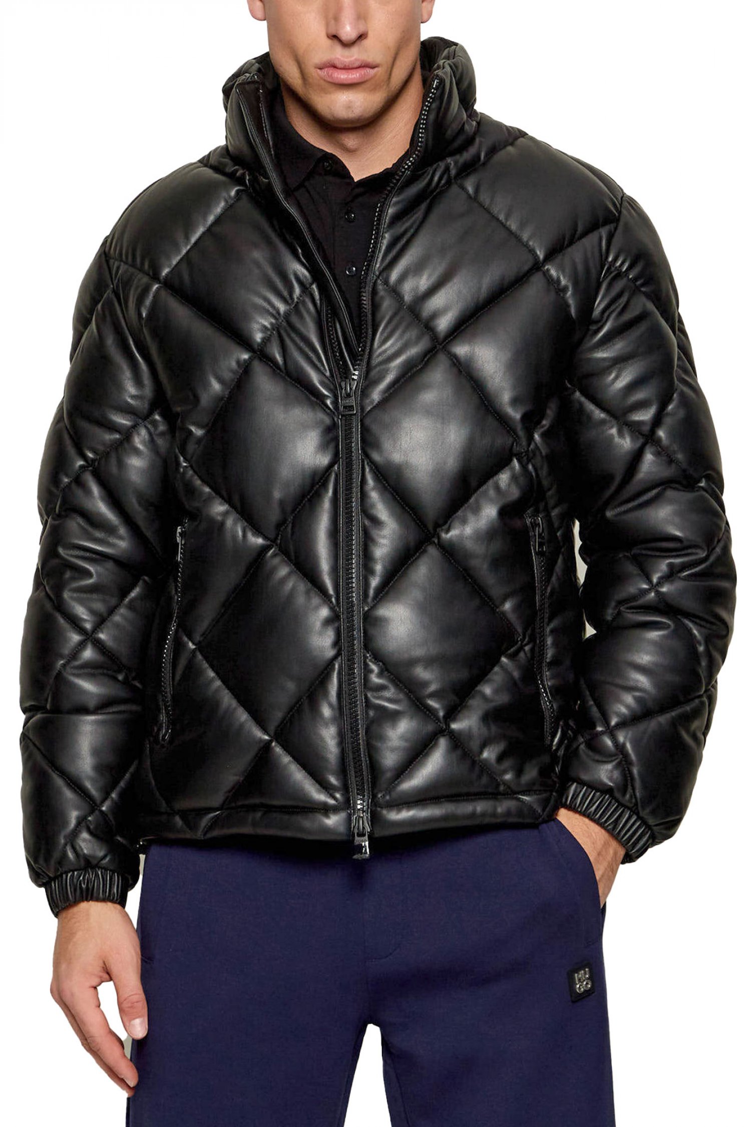 HUGO HUGO ΜΠΟΥΦΑΝ ΦΟΥΣΚΩΤΟ BORIN2441 ΚΑΠΙΤΟΝΕ LOGO ΜΑΥΡΟ