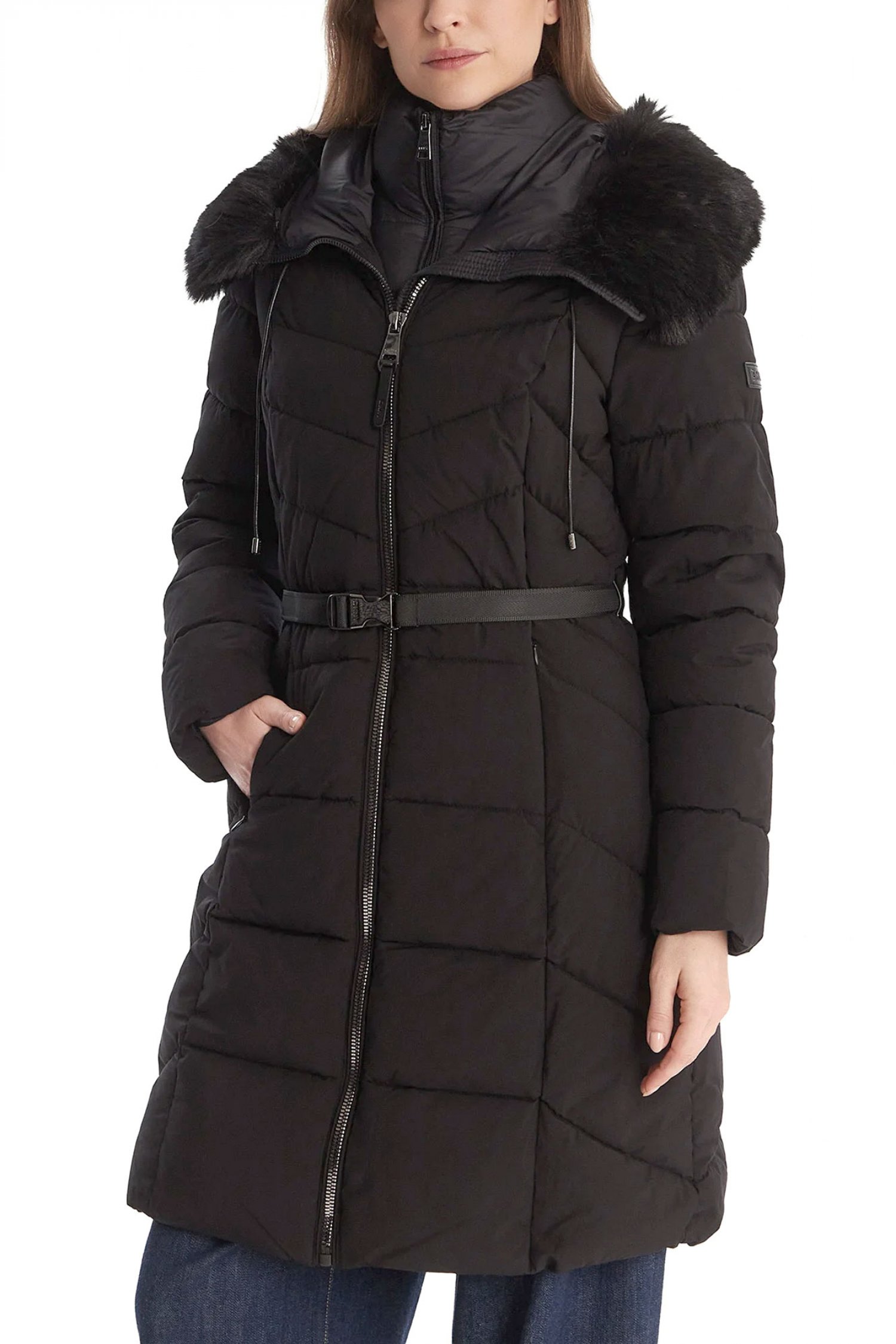 DKNY ΜΠΟΥΦΑΝ ΦΟΥΣΚΩΤΟ ΑΠΟΣΠΩΜΕΝΗ ΓΟΥΝΑ LOGO ΜΑΝΙΚΙ ΑΠΟΣΠΩΜΕΝΗ ΖΩΝΗ ΜΑΥΡΟ