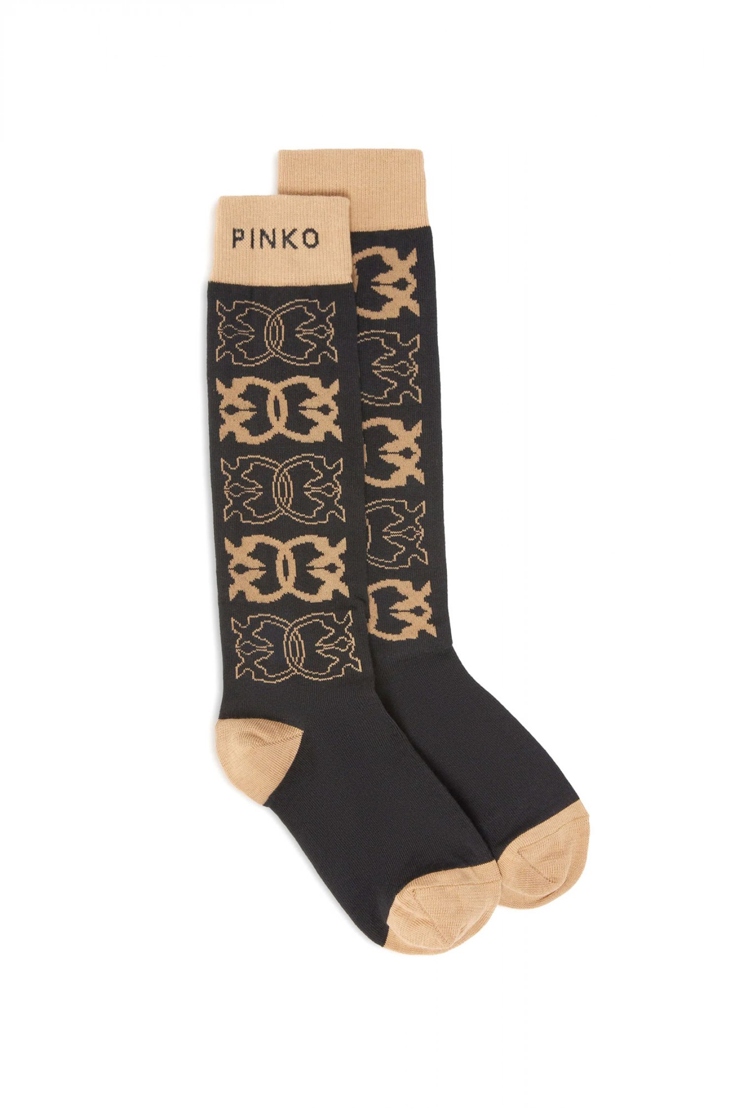 PINKO PINKO ΚΑΛΤΣΕΣ MONACO SOCKS ΚΑΦΕ-ΜΠΕΖ