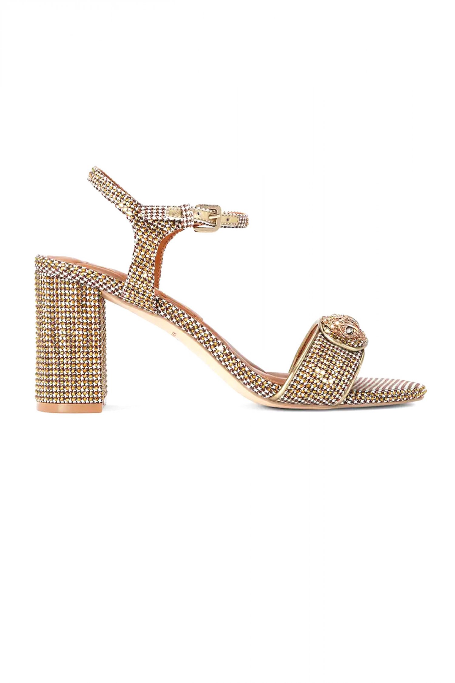 KURT GEIGER ΠΑΠΟΥΤΣΙΑ ΠΕΔΙΛΑ KENSINGTON LANGLEY METAΛΛΙΚΑ ΣΤΡΑΣ LOGO MΠΕΖ/ΧΡΥΣΟ