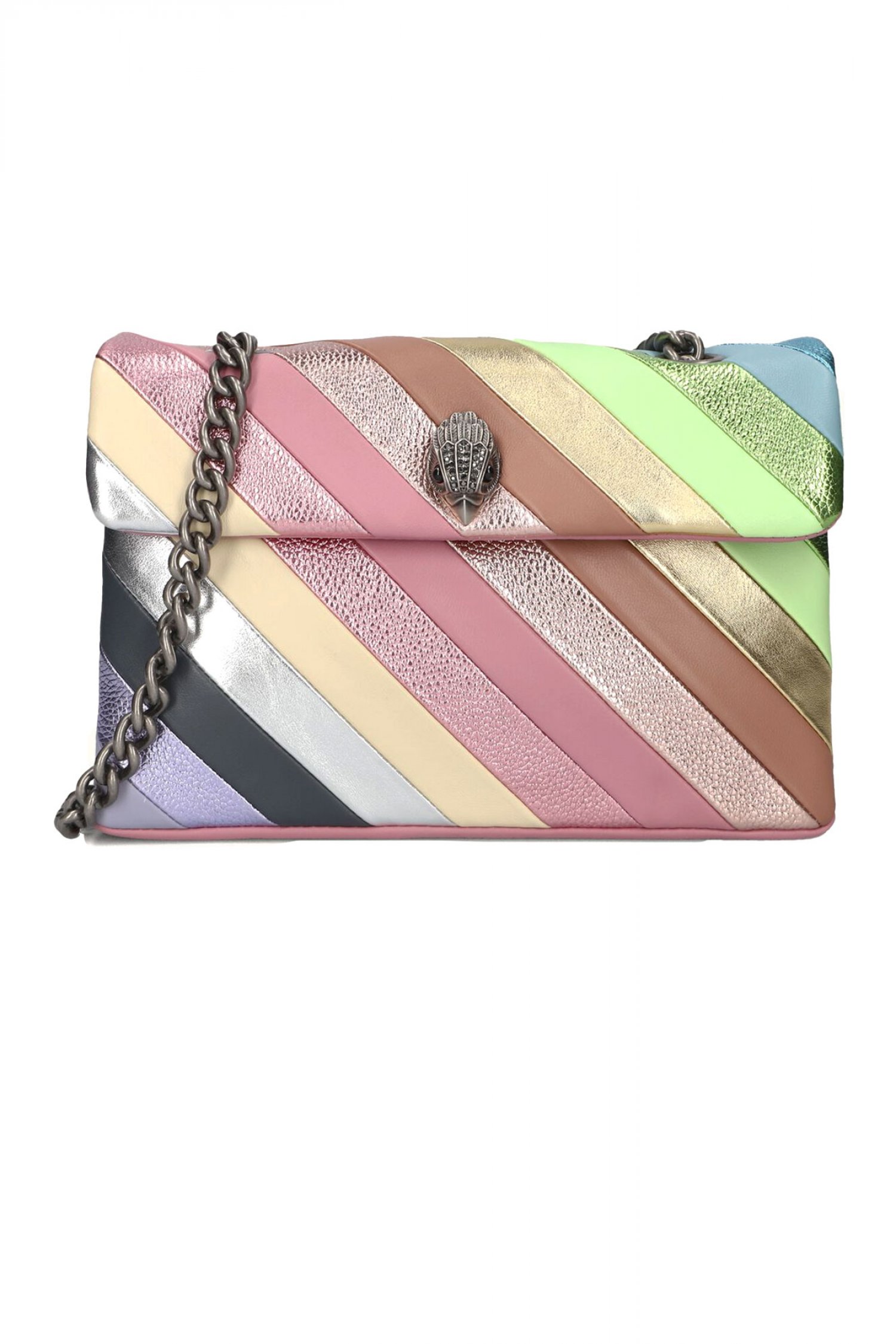 KURT GEIGER ΤΣΑΝΤΑ CROSSBODY/ΩΜΟΥ LEATHER KENSINGTON L LOGO ΠΟΛΥΧΡΩΜΟ