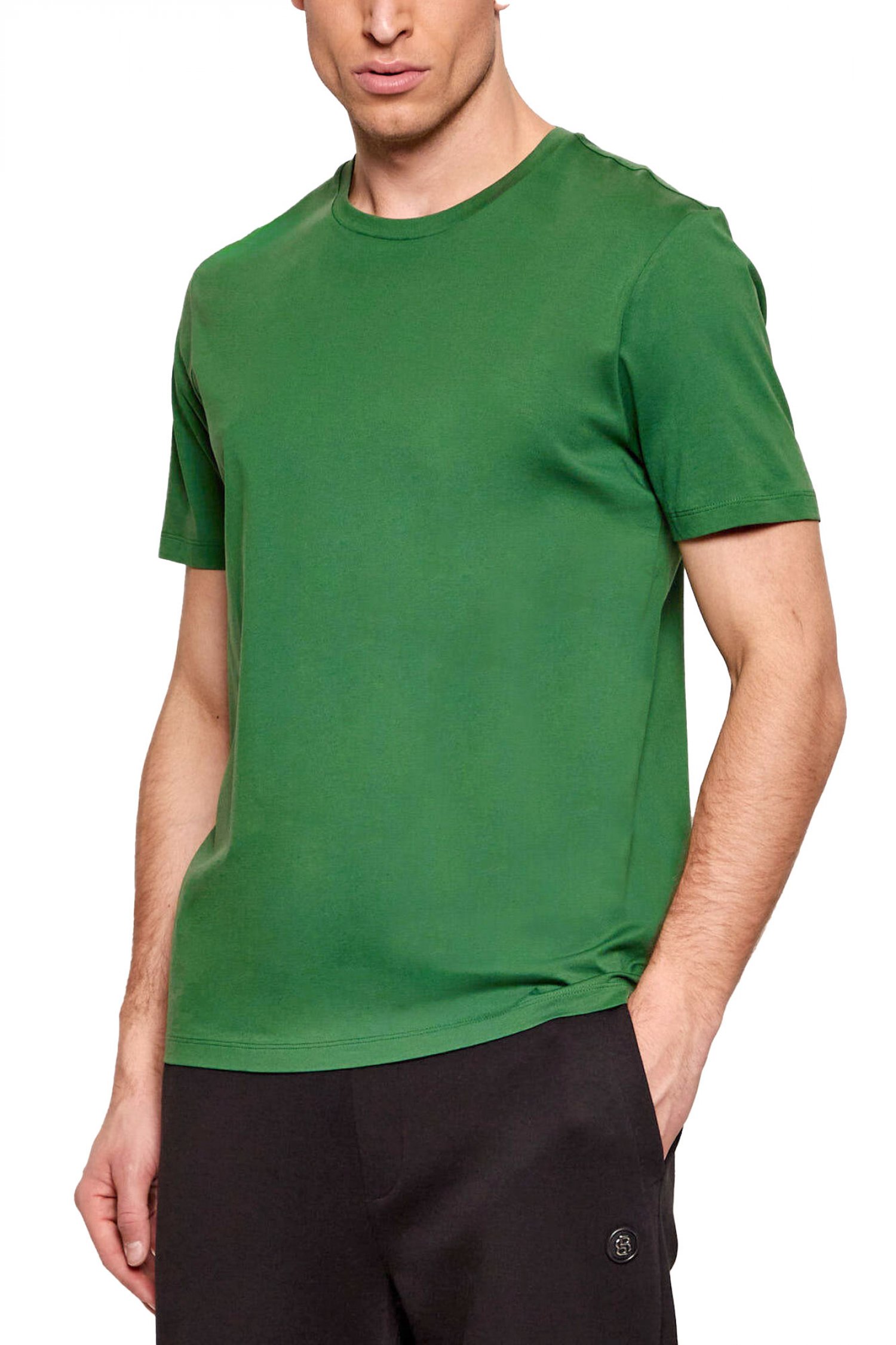 BOSS T-SHIRT SLIM FIT MERCERISED TESSLER150 ΠΡΑΣΙΝΟ