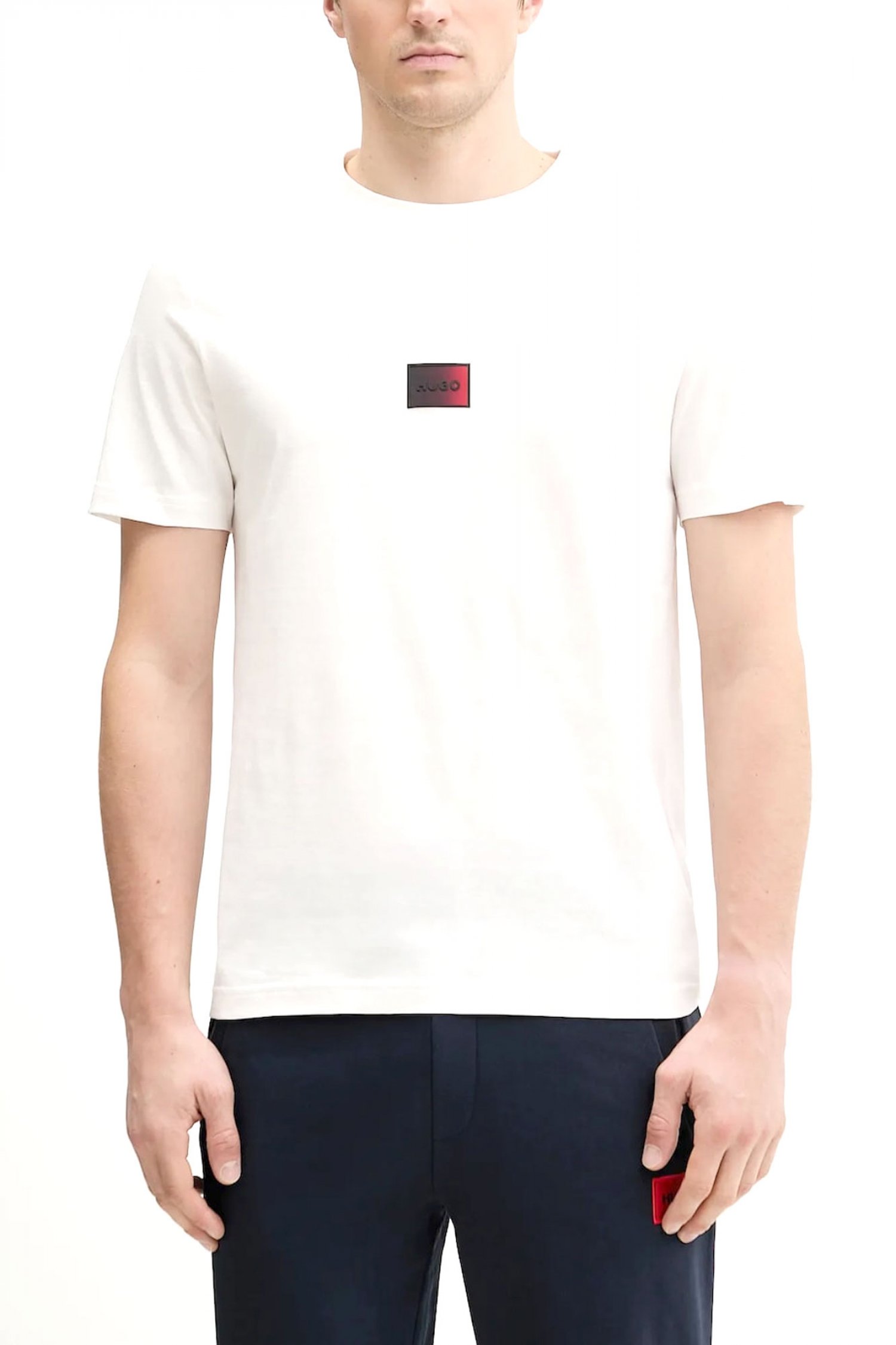 HUGO T-SHIRT DANOTIE LOGO ΛΕΥΚΟ