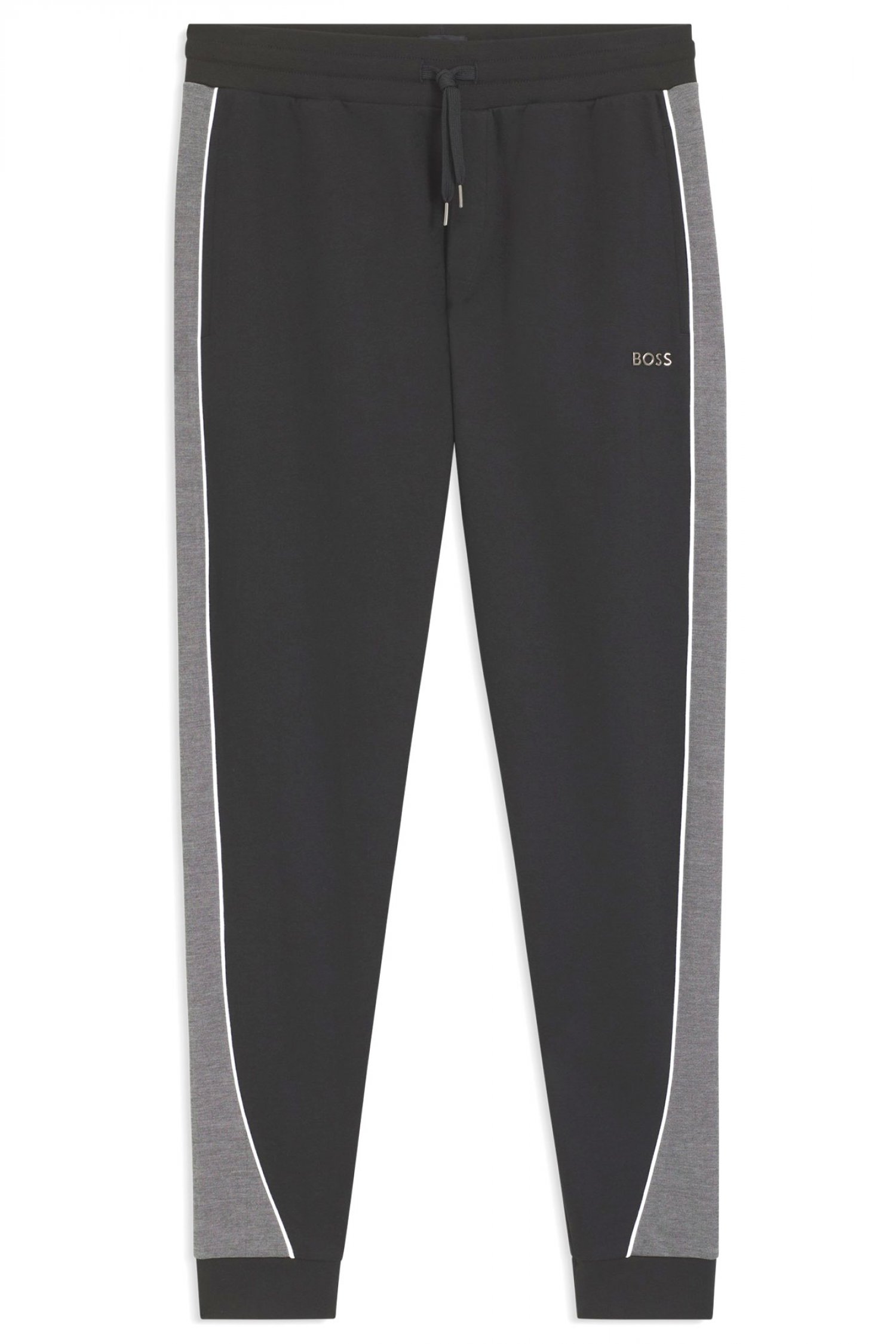 BOSS HOMEWEAR ΠΑΝΤΕΛΟΝΙ ΦΟΡΜΑ TRACKSUIT PANTS ΜΑΥΡΟ