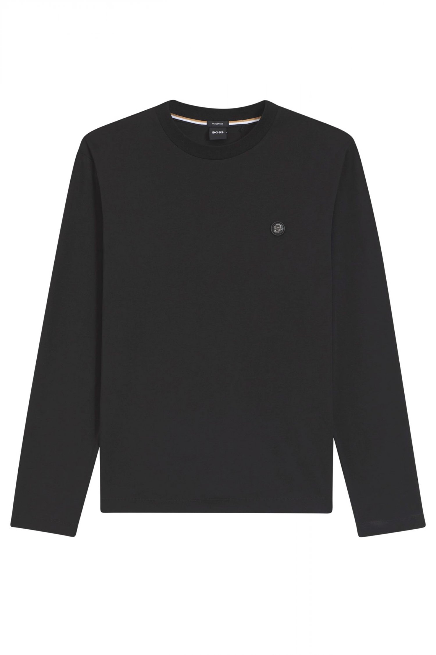 BOSS T-SHIRT MERCERISED C-TOWNLEY 01 ΜΑΥΡΟ