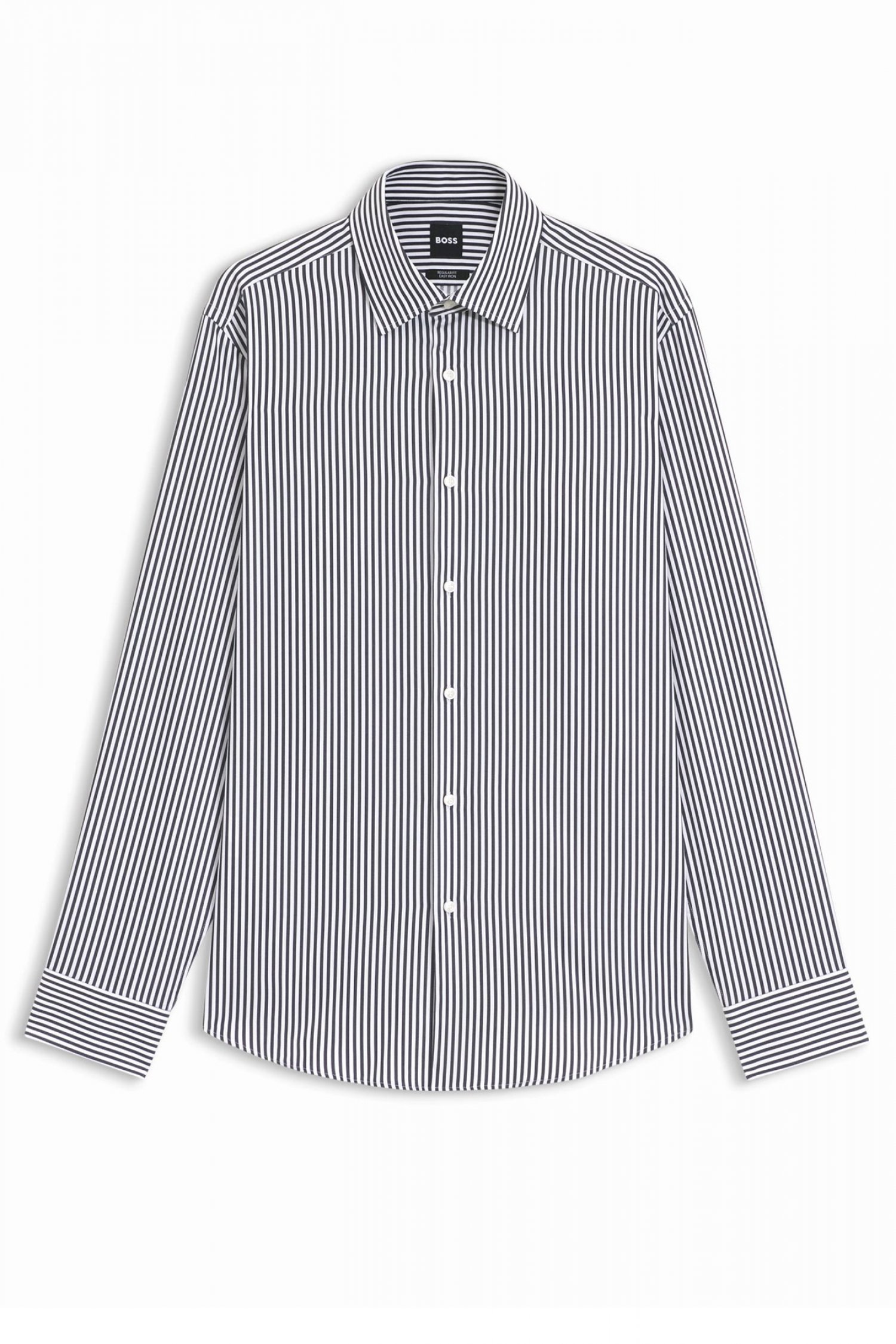 BOSS ΠΟΥΚΑΜΙΣΟ ΡΙΓΕ REGULAR FIT EASY IRON H-JOE-K-C1-261 ΜΠΛΕ-ΛΕΥΚΟ