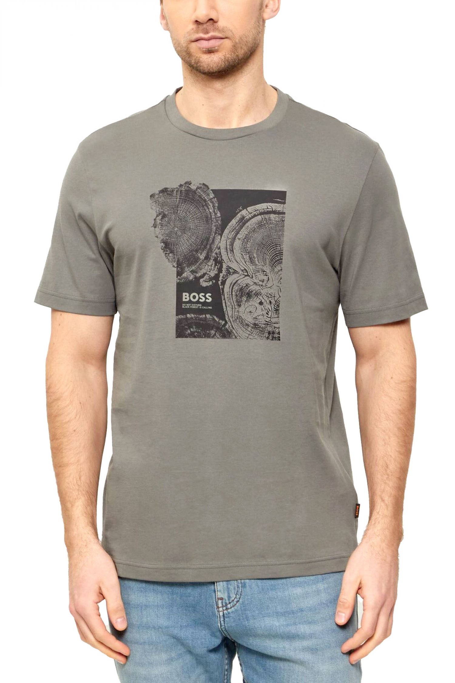 BOSS CASUAL T-SHIRT TE_IMPRINT ΓΚΡΙ