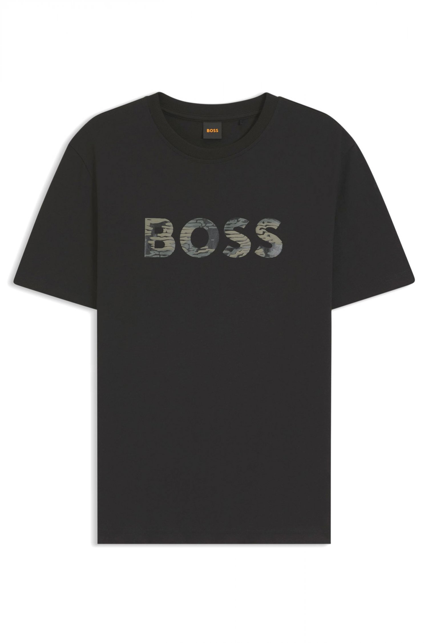 BOSS CASUAL T-SHIRT TE_INSIGNIA ΜΑΥΡΟ