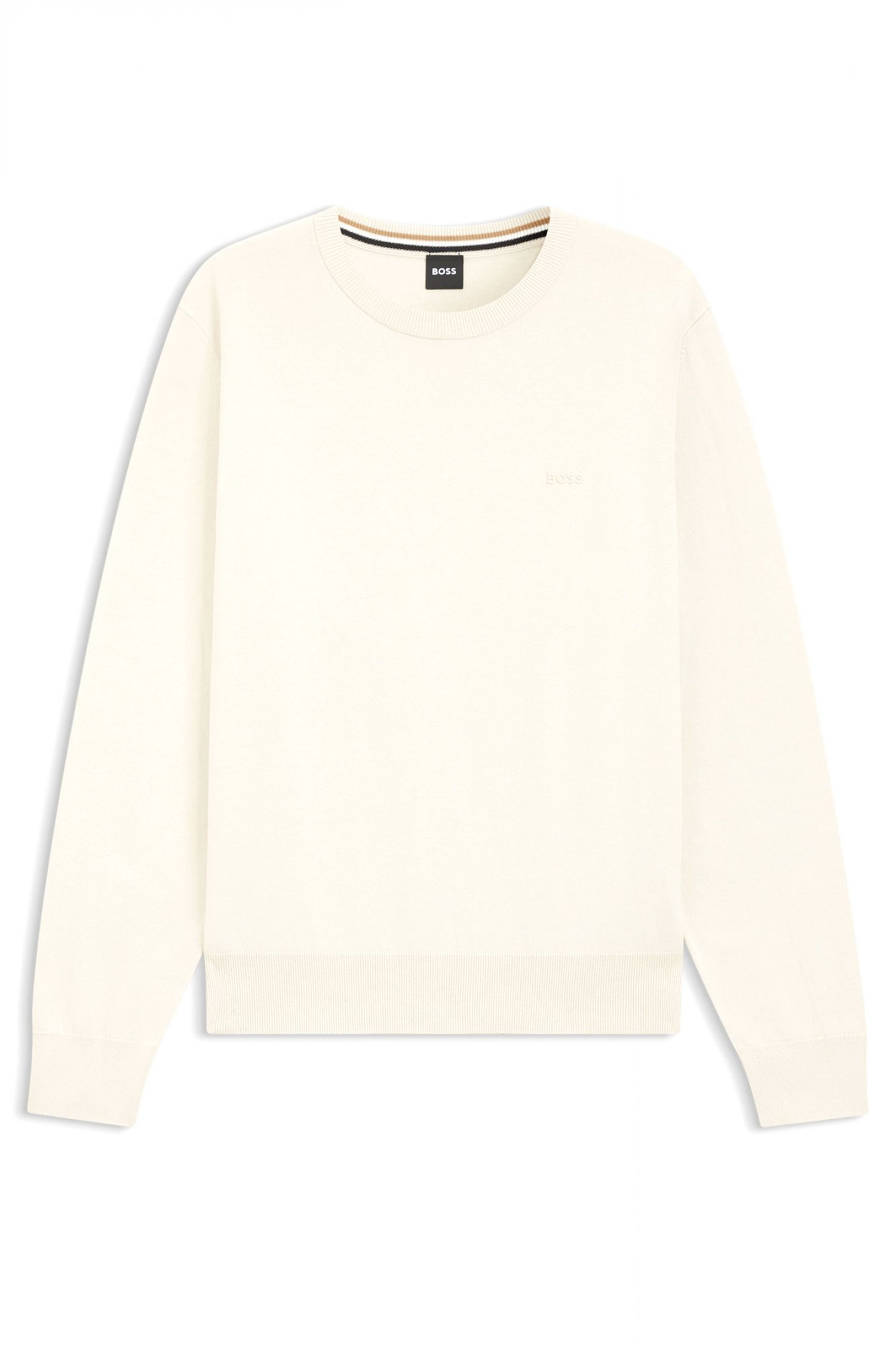 BOSS BOSS ΠΛΕΚΤΟ CREW NECK UPACAS-L ΕΚΡΟΥ