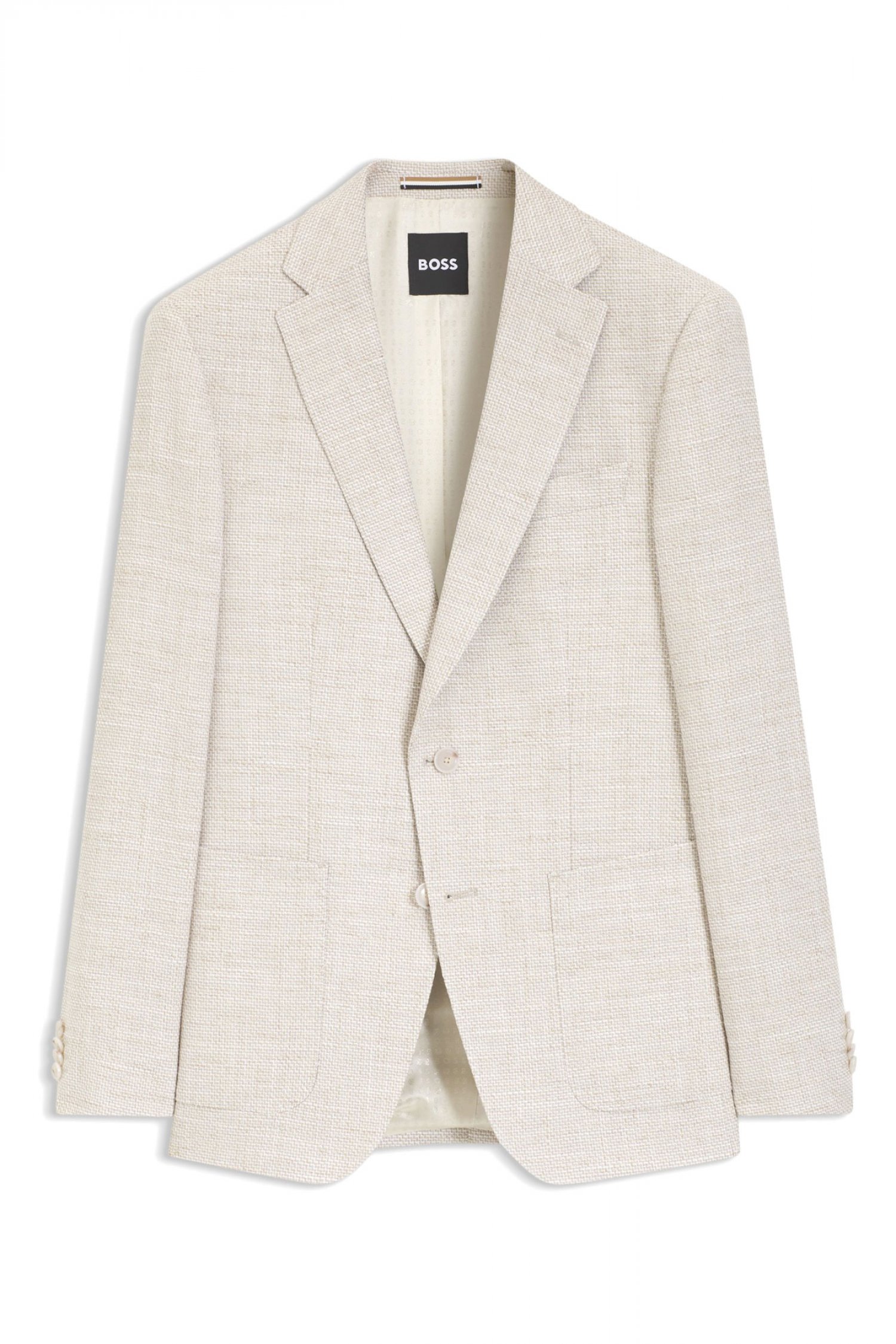 BOSS ΣΑΚΑΚΙ LANIFICO TESSE BIELLA STRETCH H-HUTSON-2PP-253 REGULAR FIT ΕΚΡΟΥ