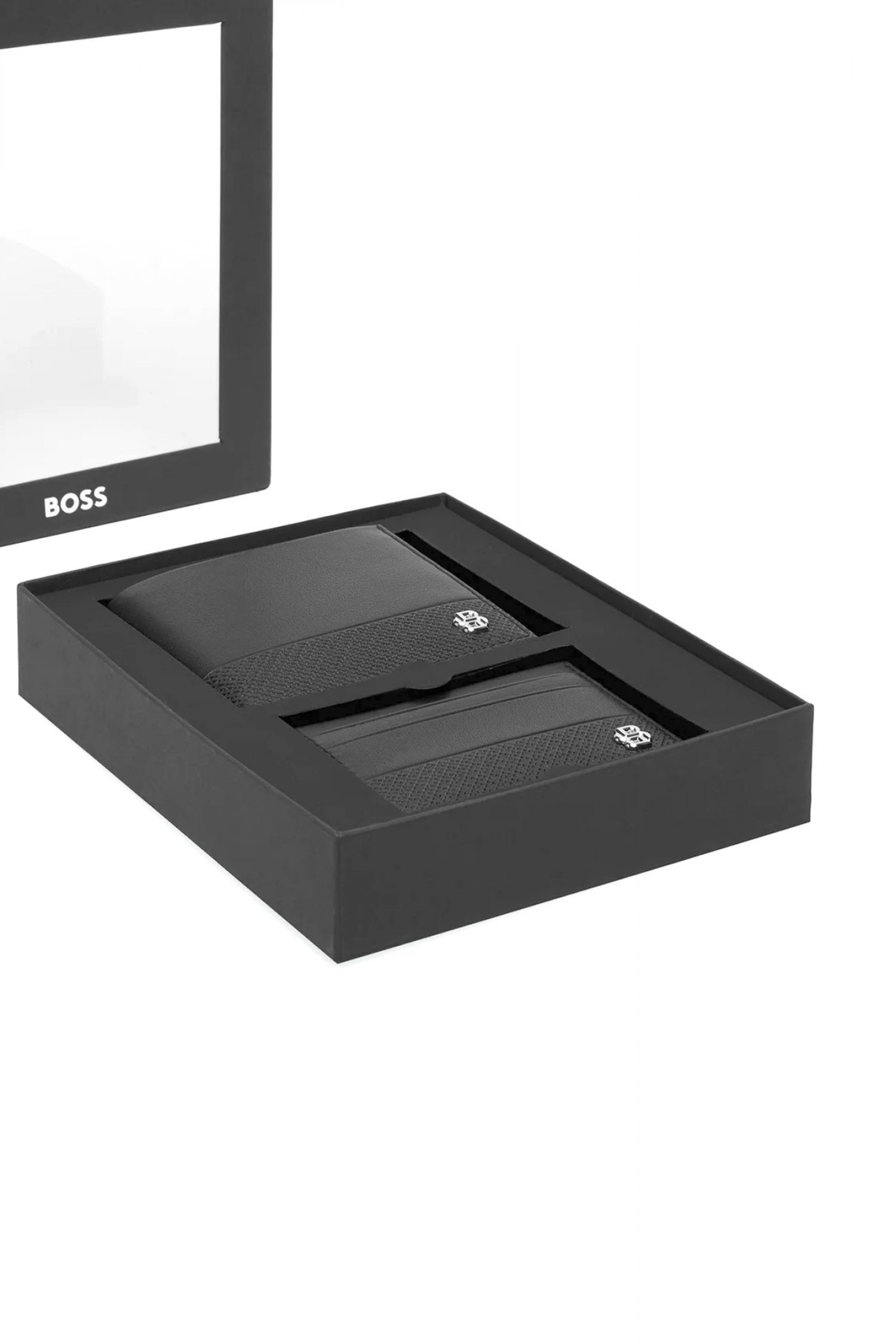 BOSS ΣΕΤ ΠΟΡΤΟΦΟΛΙ ΘΗΚΗ ΚΑΡΤΩΝ GB_BB 4CC&CARDCASE ΜΑΥΡΟ