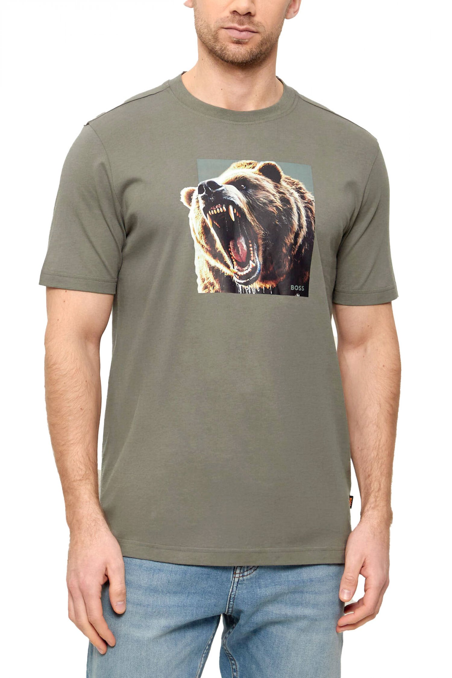 BOSS CASUAL T-SHIRT TE_DOBERBAN ΓΚΡΙ