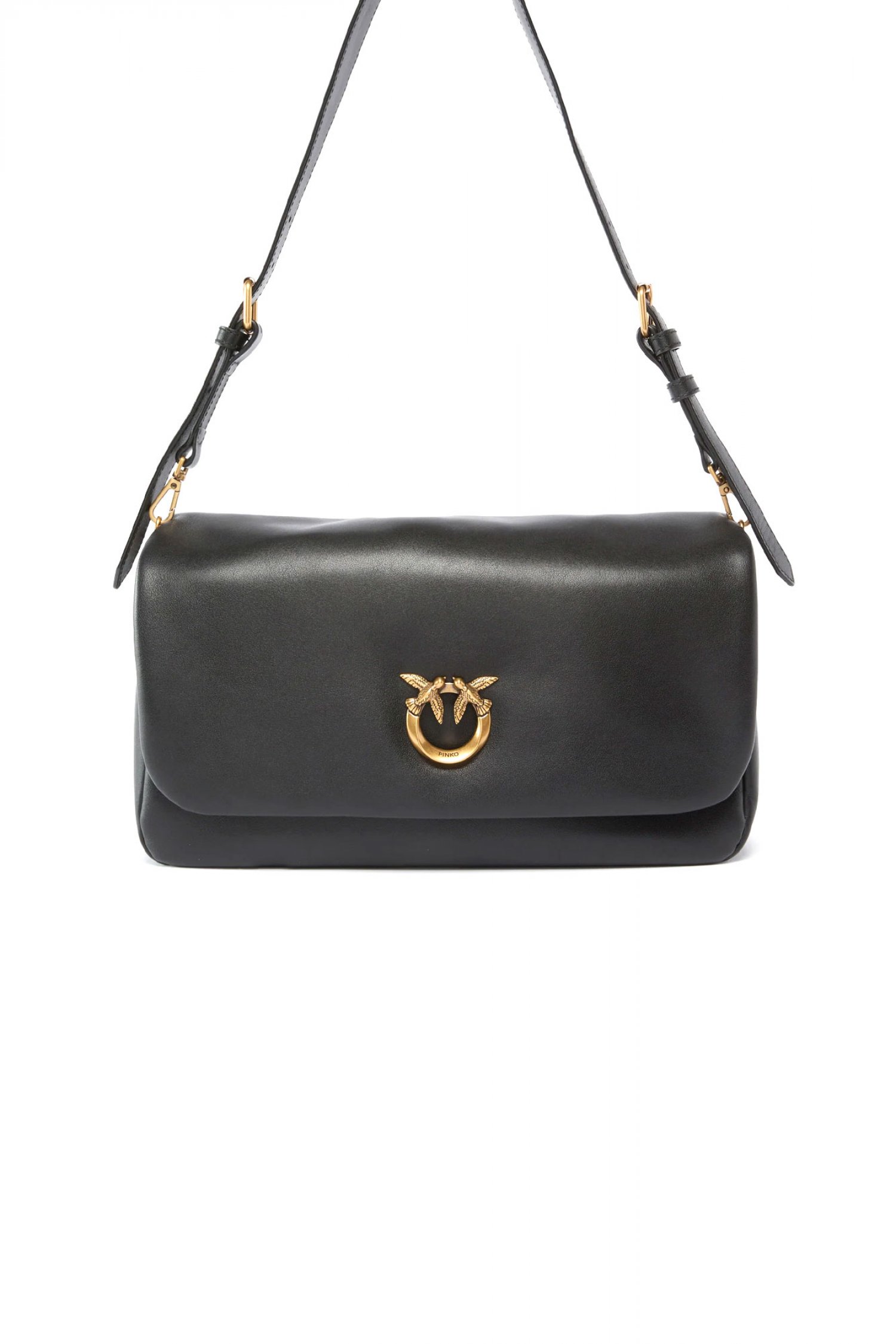 PINKO ΤΣΑΝΤΑ CLICK SOFT BAGUETTE HANDLE CLASSIC ΜΑΥΡΟ