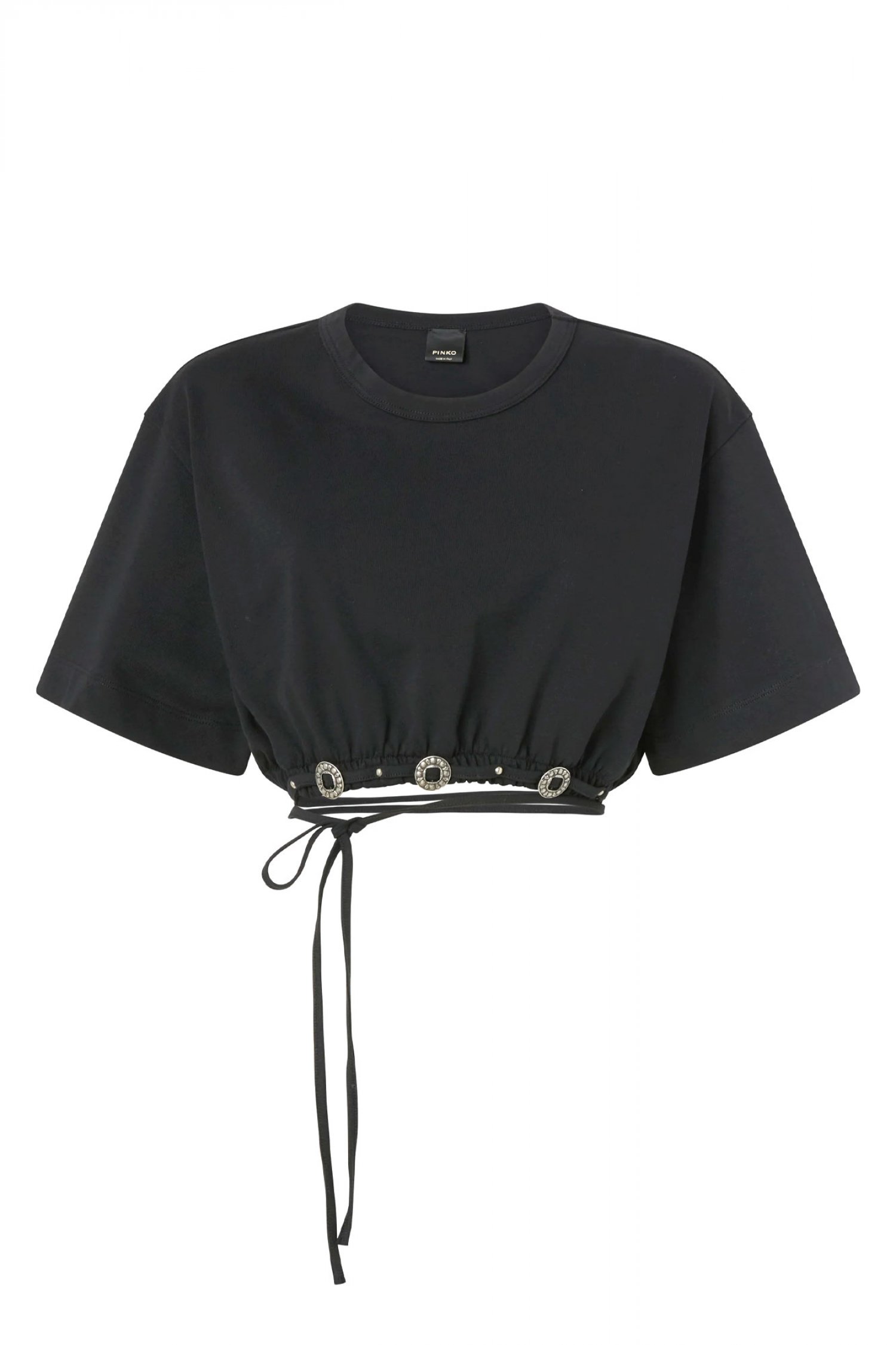 PINKO PINKO CROPPED TOP ARIANO MAGLIA JERSONE ΜΑΥΡΟ