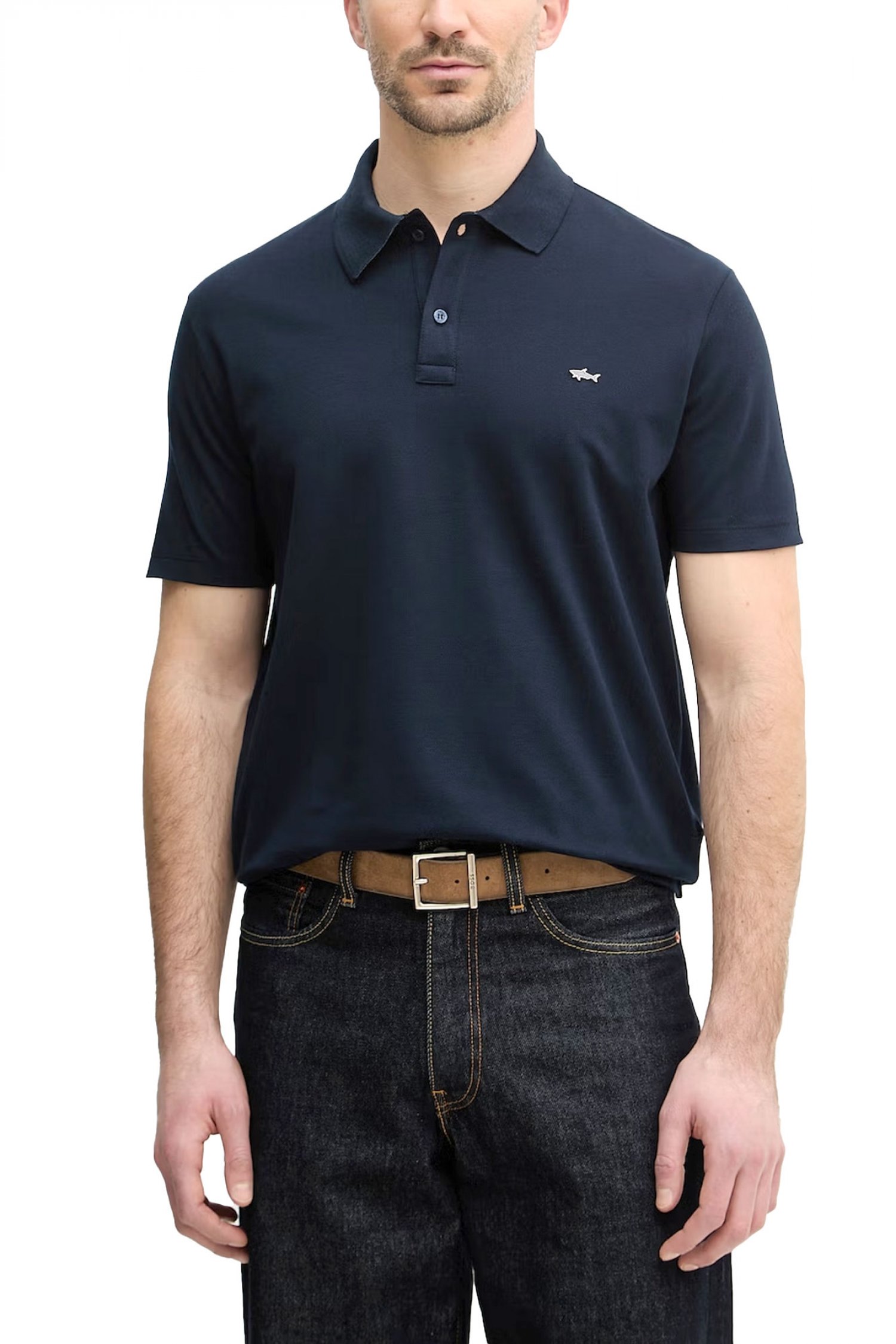 PAUL&SHARK POLO LOGO METALLIC PIN LOGO ΜΠΛΕ