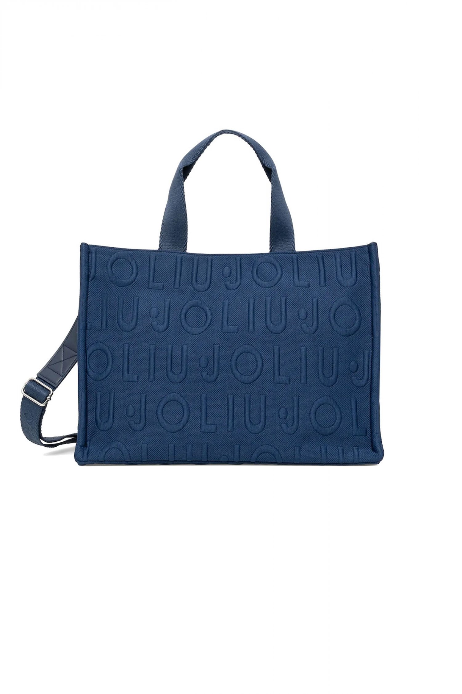 LIU-JO ΤΣΑΝΤΑ ΧΕΙΡΟΣ/CROSSBODY BUBBLE TOTE ALL OVER LOGO ΜΠΛΕ