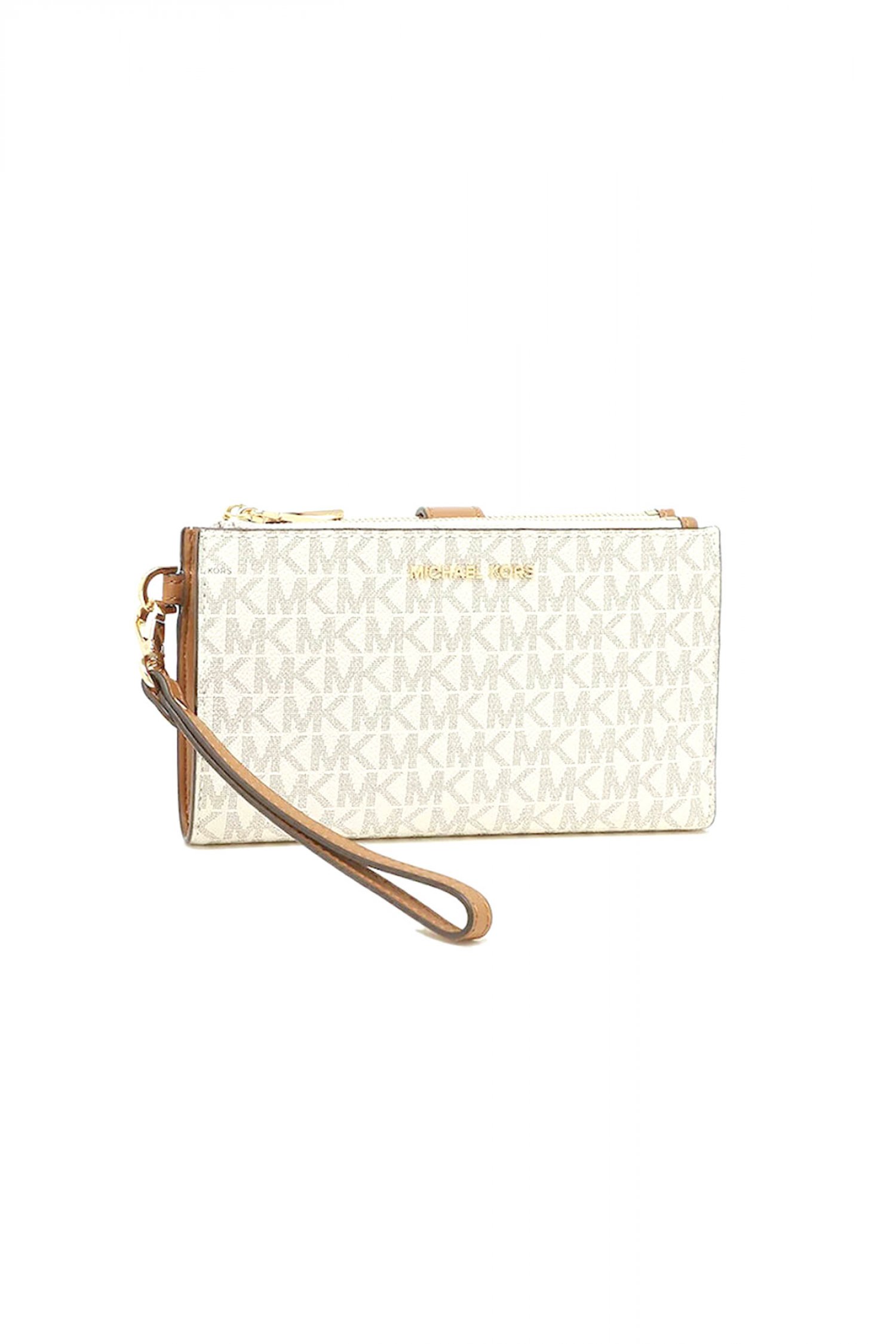 MICHAEL KORS ΠΟΡΤΟΦΟΛΙ JET SET ALL OVER LOGO ΜΠΕΖ/ΤΑΜΠΑ