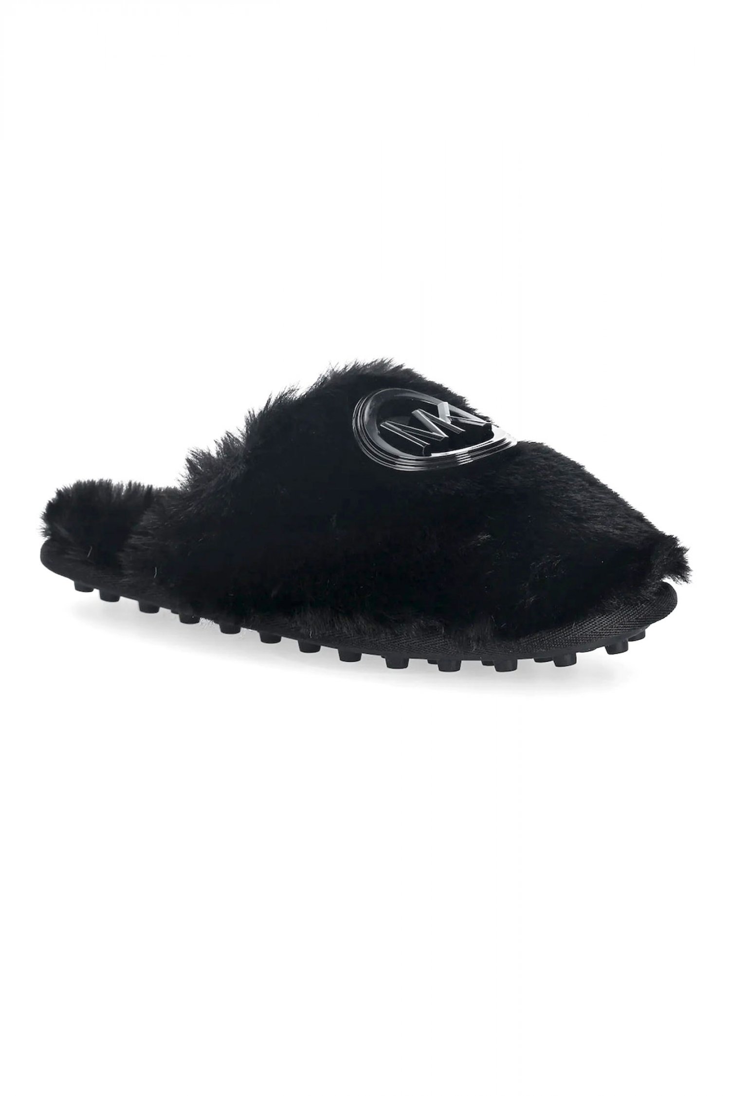 MICHAEL KORS ΠΑΠΟΥΤΣΙΑ ΠΑΝΤΟΦΛΕΣ ADA CHARM SLIPPER METAΛΛΙΚΟ LOGO ΜΑΥΡΟ