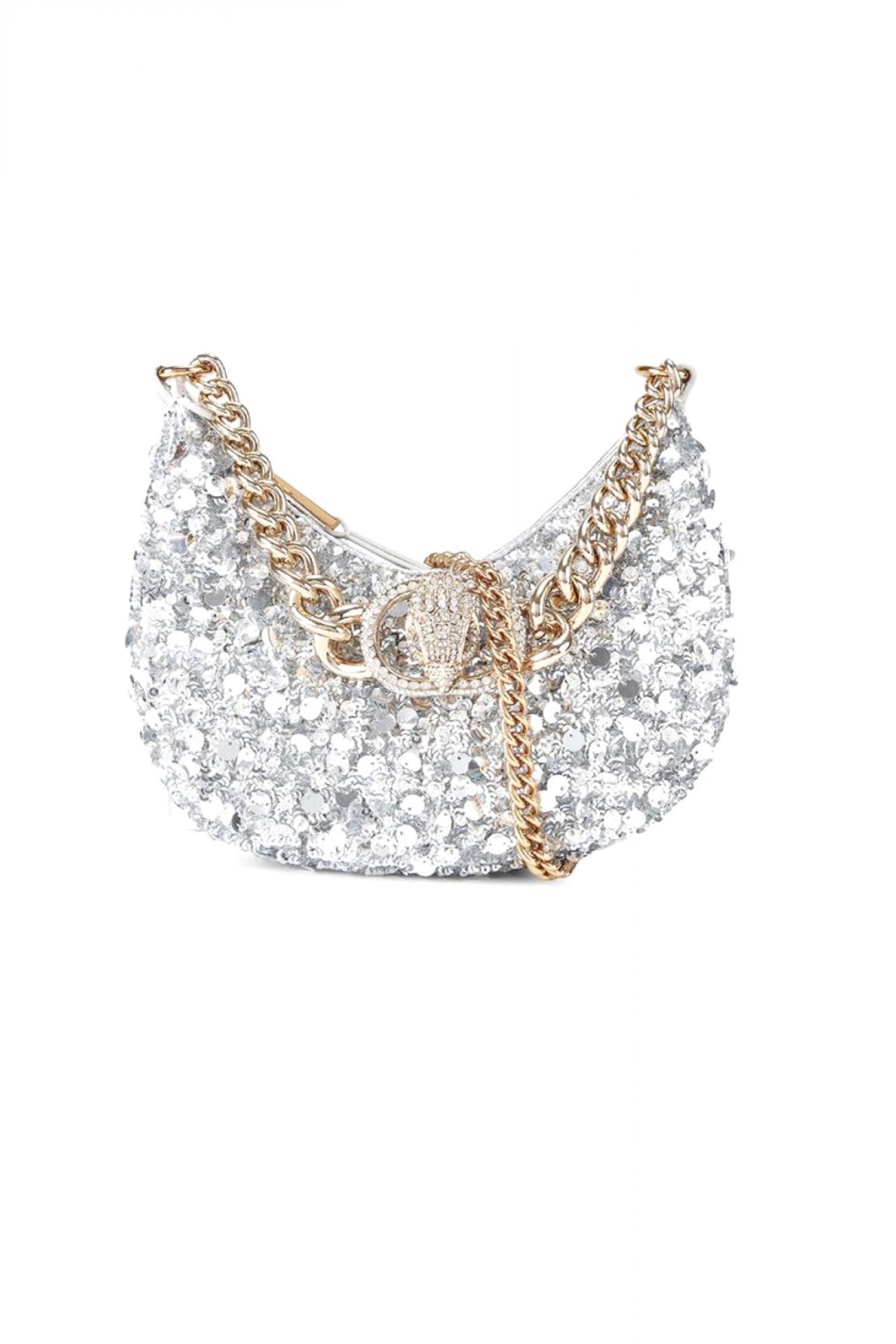 KURT GEIGER TΣΑΝΤΑ ΧΕΙΡΟΣ/ΩΜΟΥ SM CHELSEA CHAIN HOBO AΛΥΣΙΔΑ ΠΟΥΛΙΕΣ LOGO ΑΣΗΜΙ