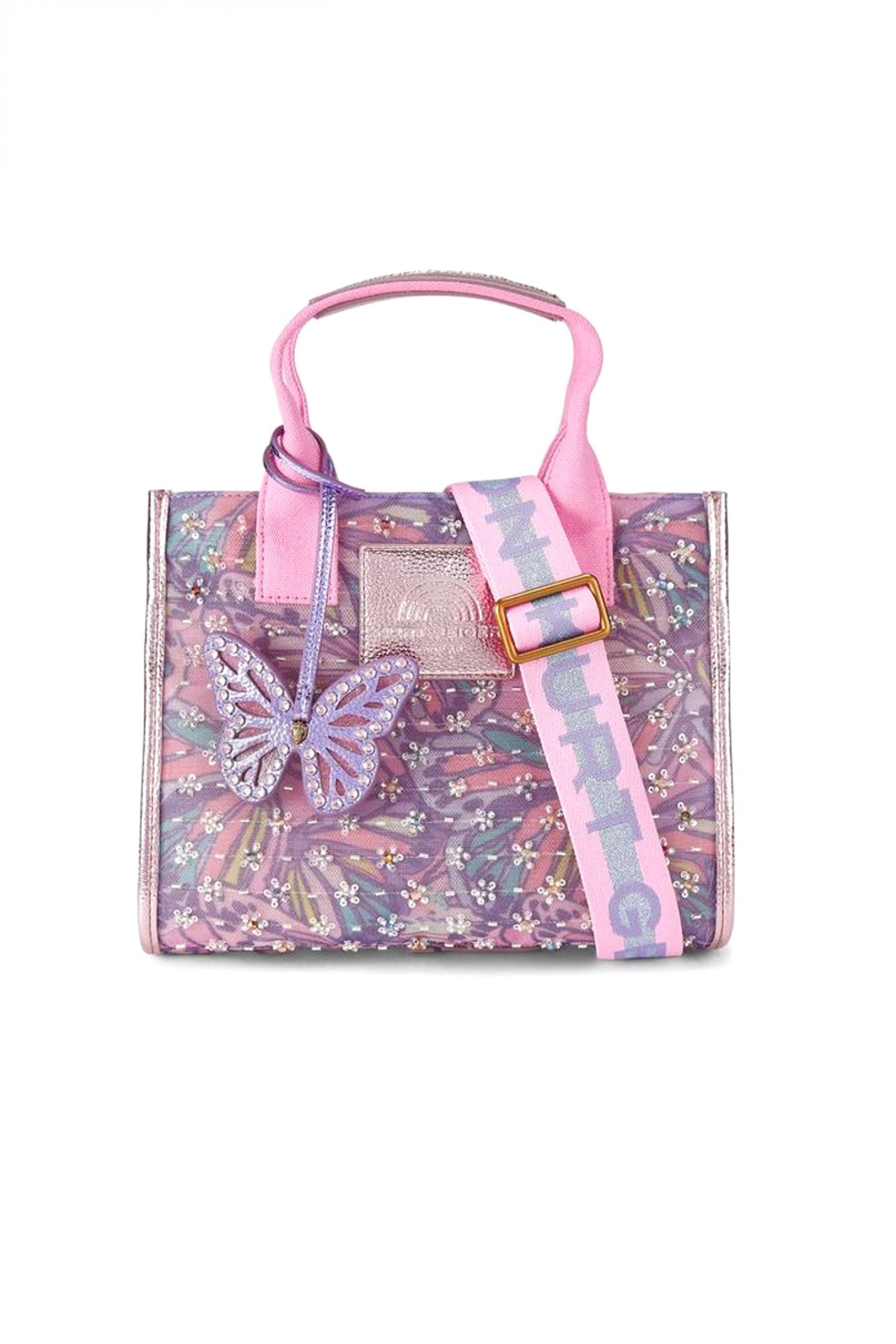 KURT GEIGER ΤΣΑΝΤA CROSSBODY/ΩΜΟΥ SMALL SOUTHBANK TOTE XANTΡΕΣ ΙΜΑΝΤΑΣ LOGO ΛΙΛΑ/ΠΟΛΥΧΡΩΜΟ