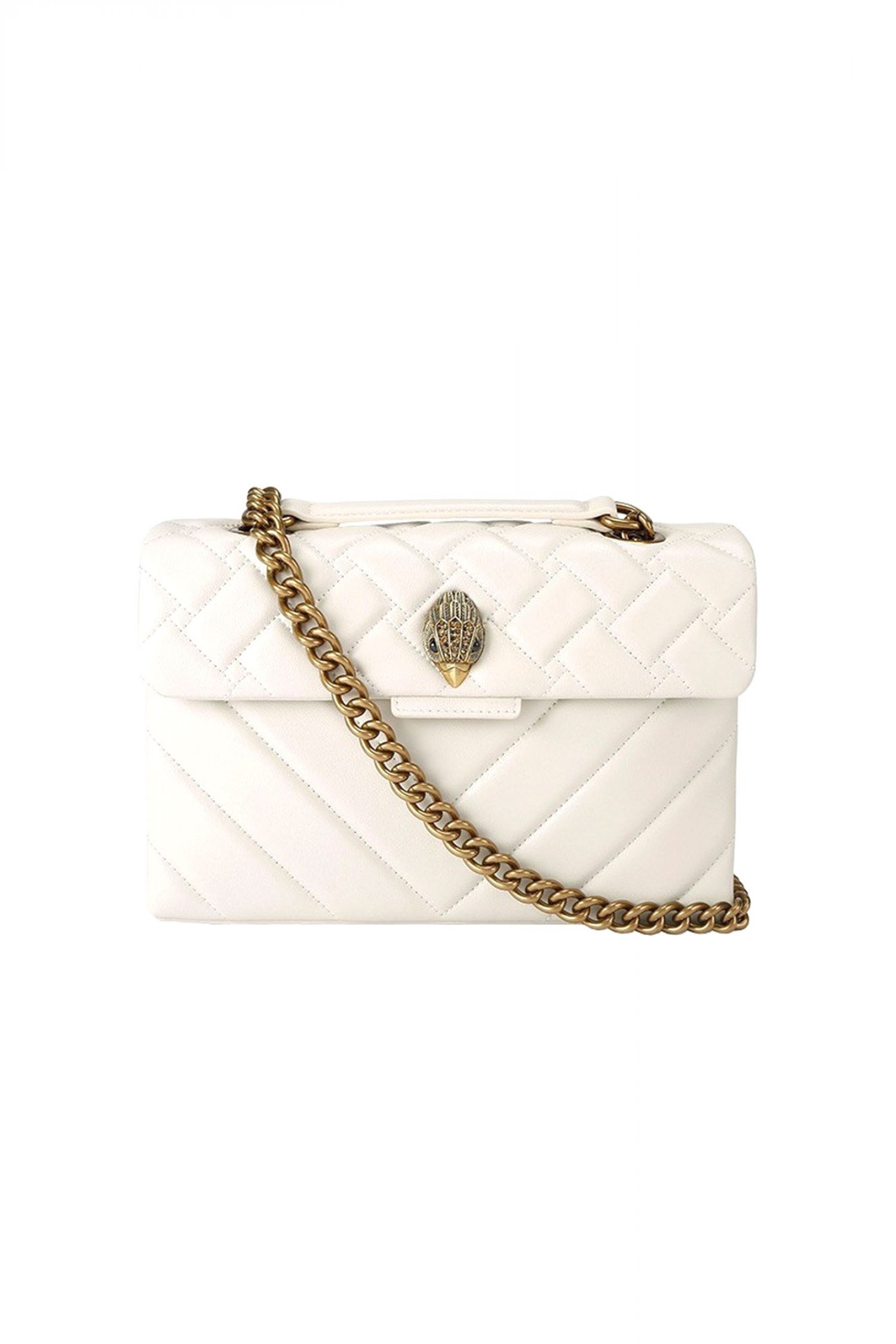 KURT GEIGER ΤΣΑΝΤΑ CROSSBODY/ΩΜΟΥ LEATHER KENSINGTON ΒΑG KAΠΙΤΟΝΕ AΛΥΣΙΔΑ LOGO ΜΠΕΖ