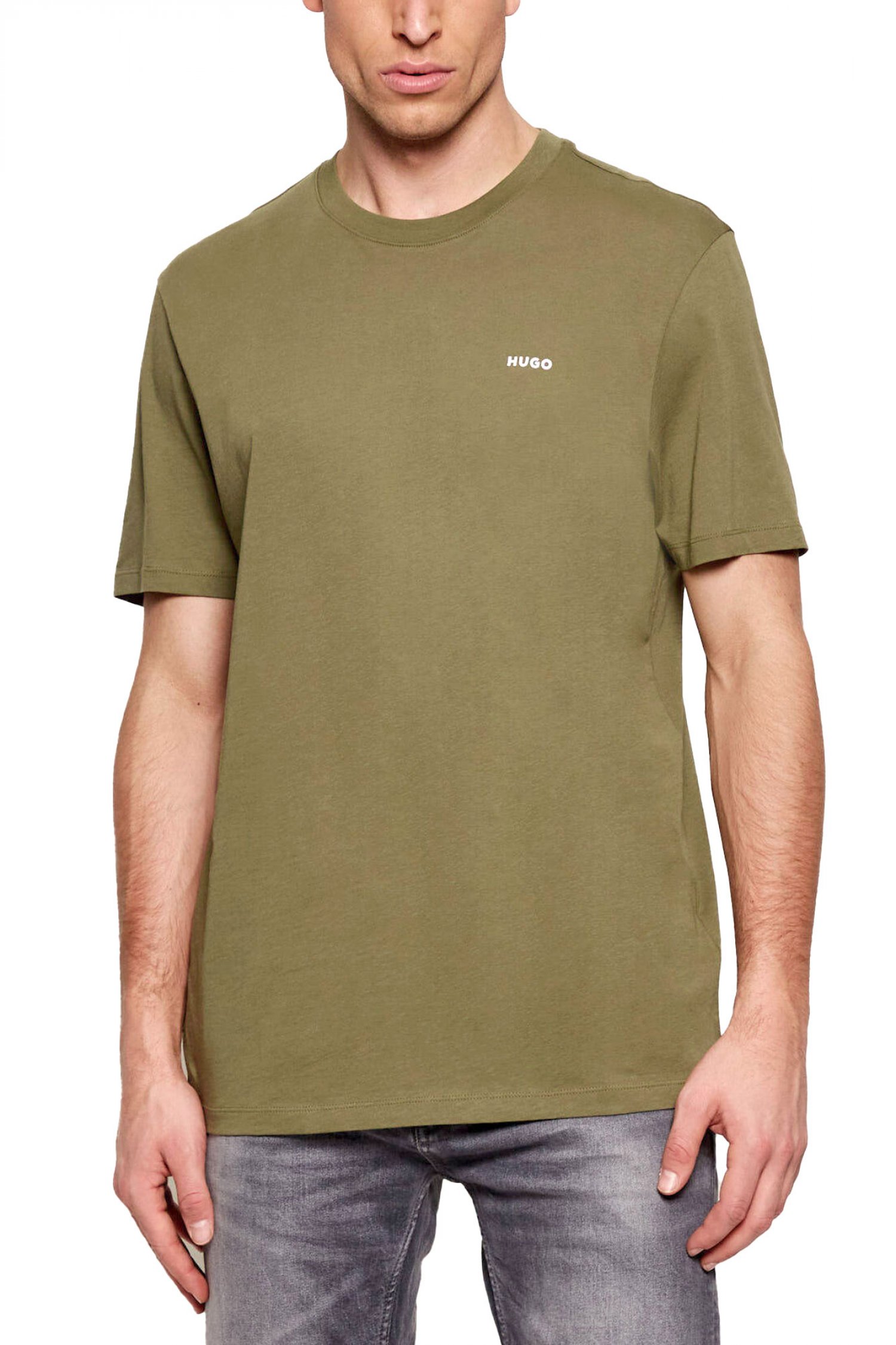 HUGO T-SHIRT DERO222 LOGO ΧΑΚΙ
