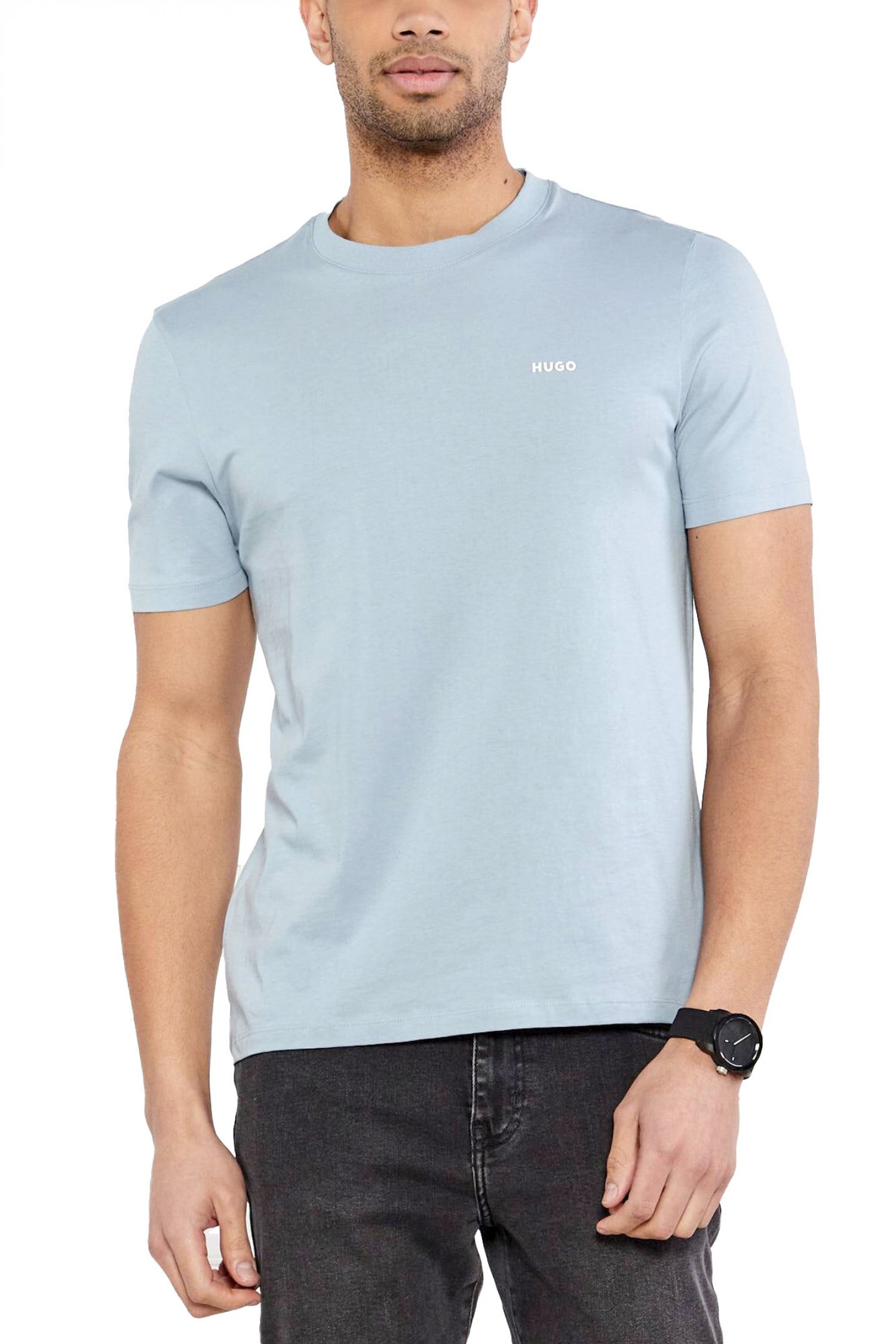 HUGO T-SHIRT DERΟ222 LOGO ΣΙΕΛ