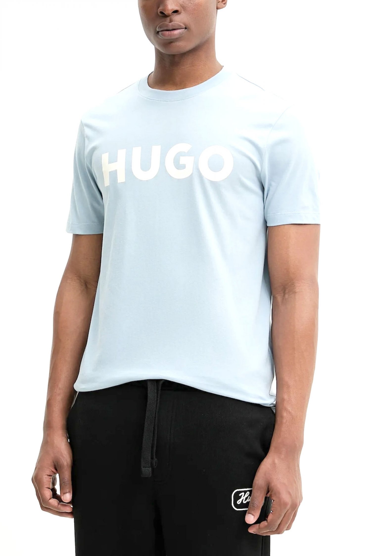HUGO T-SHIRT DULIVIO LOGO ΣΙΕΛ