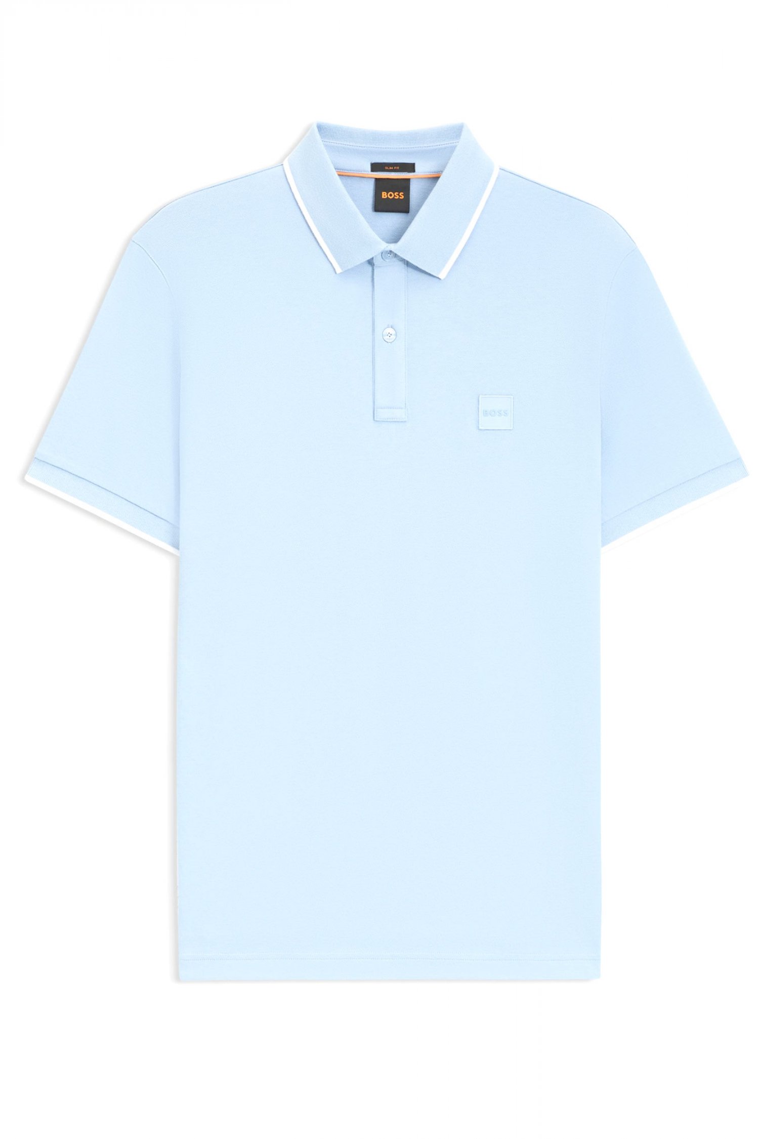 BOSS CASUAL ΚΟΝΤΟΜΑΝΙΚΟ POLO SLIM FIT PASSERTIP ΣΙΕΛ