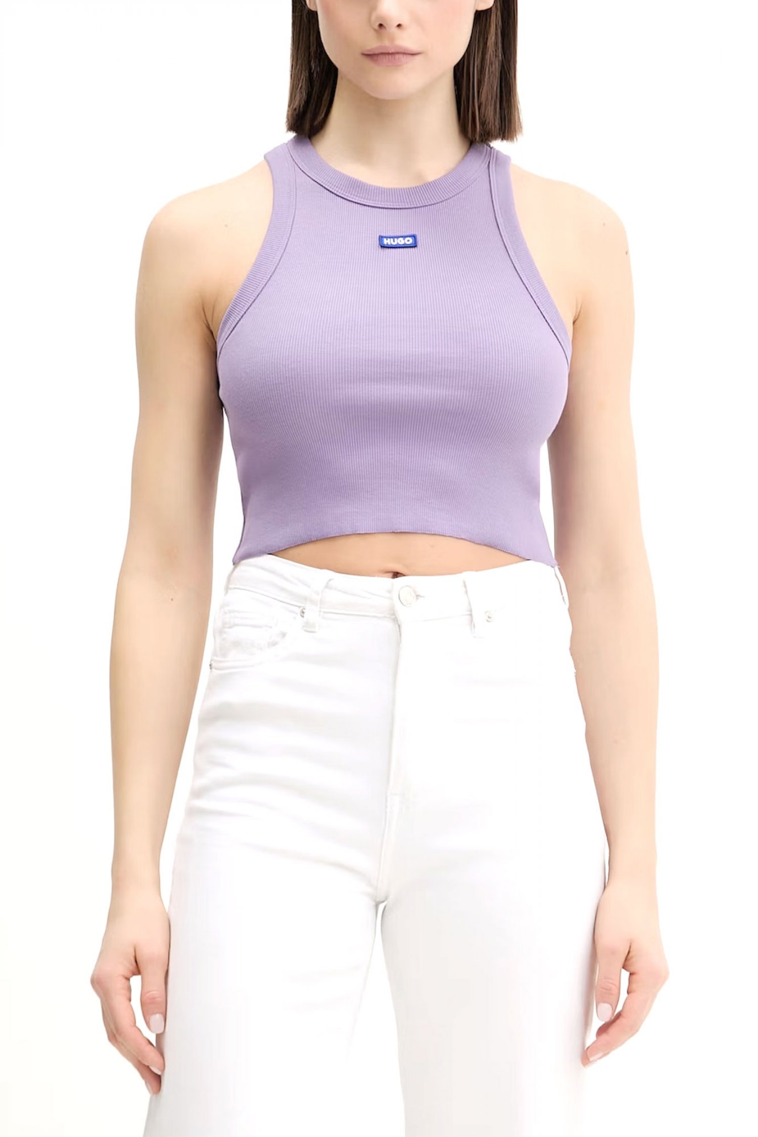 HUGO BLUE TANK TOP CROPPED BABY TANK_B LOGO ΜΩΒ