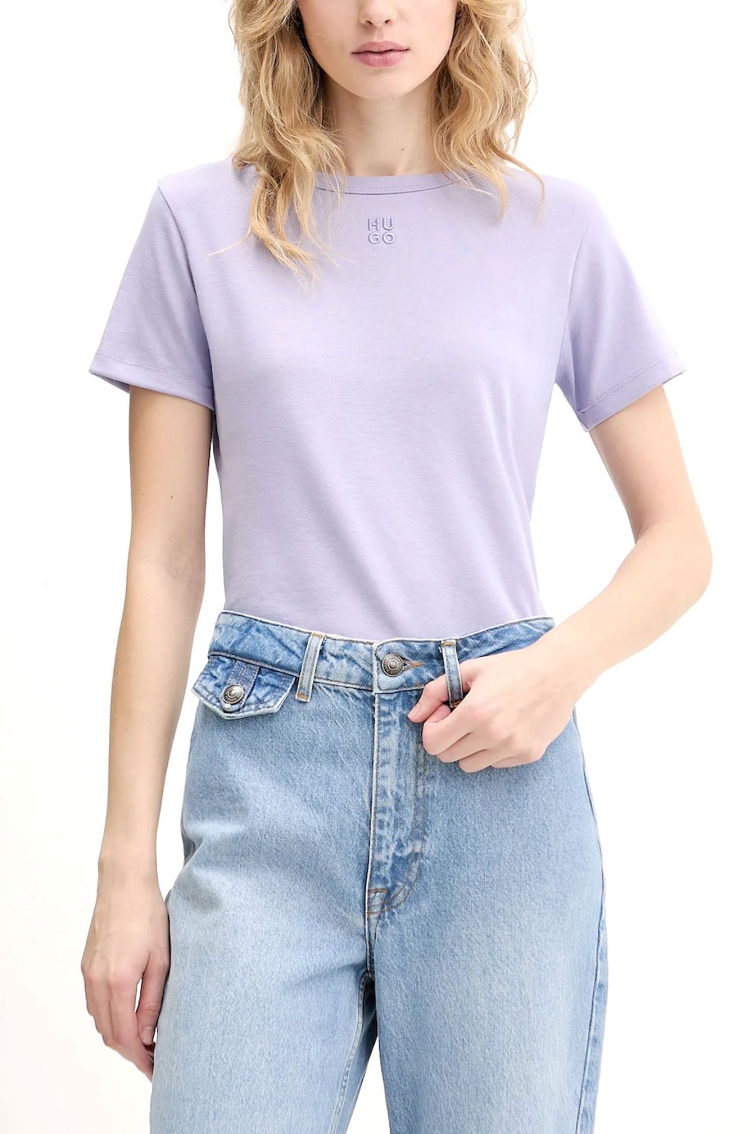 HUGO T-SHIRT DELORIS LOGO ΜΩΒ