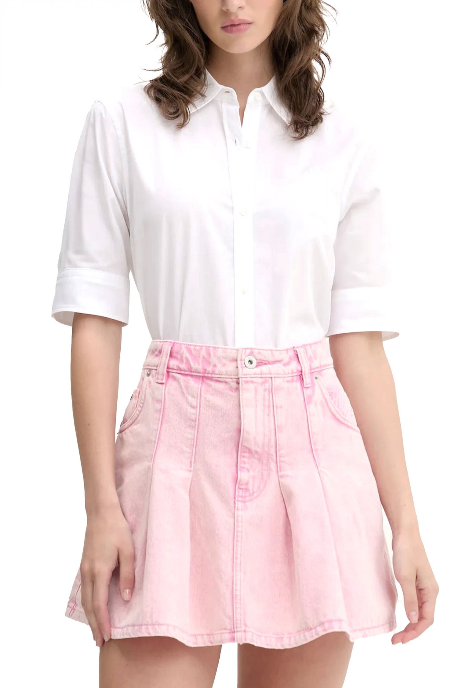 HUGO ΠΟΥΚΑΜΙΣΟ THE SUMMER SHIRT LOGO ΛΕΥΚΟ