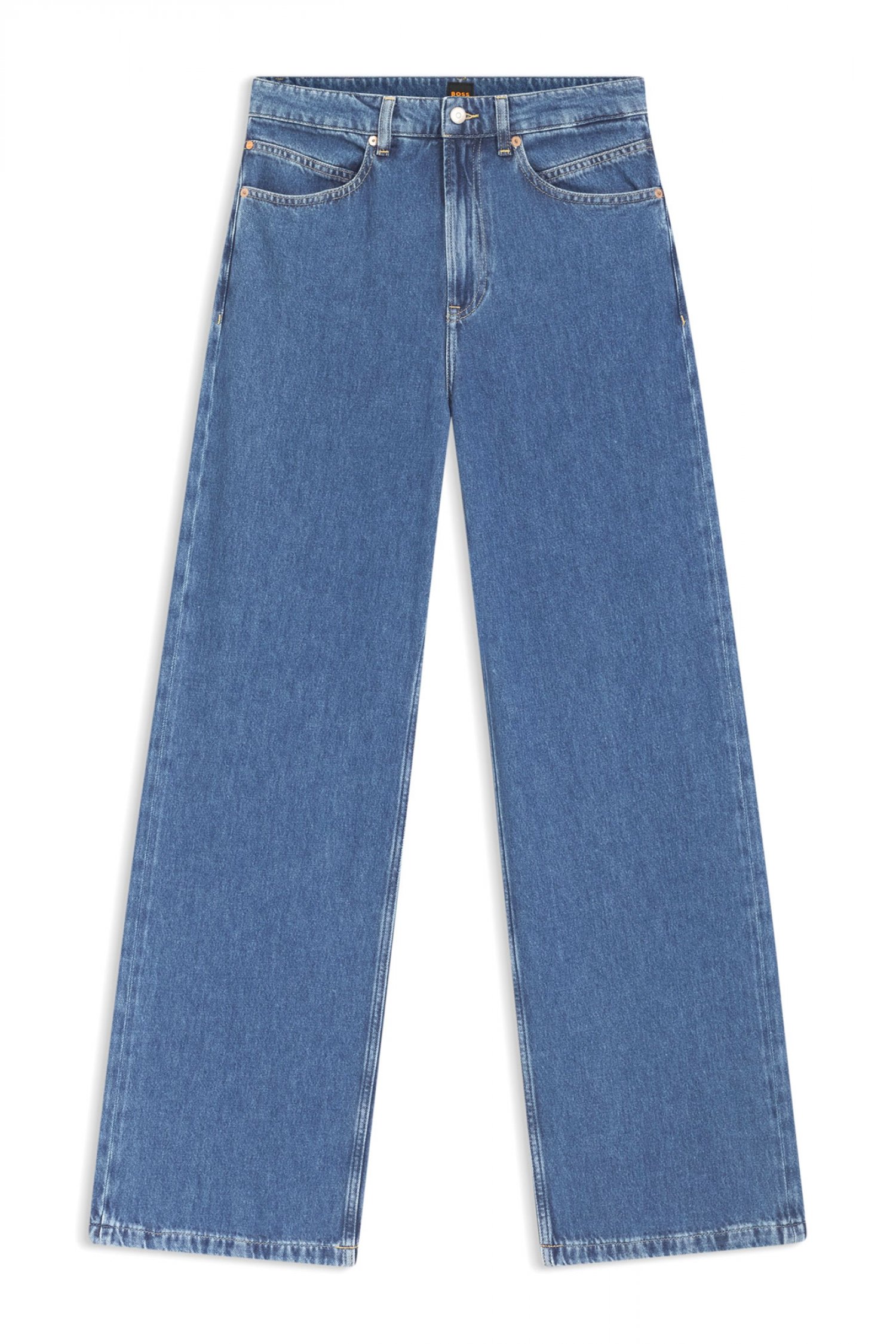 BOSS CASUAL ΠΑΝΤΕΛΟΝΙ JEANS C_MARLENE HR 10.0 REGULAR/WIDE HIGH RISE ΜΠΛΕ