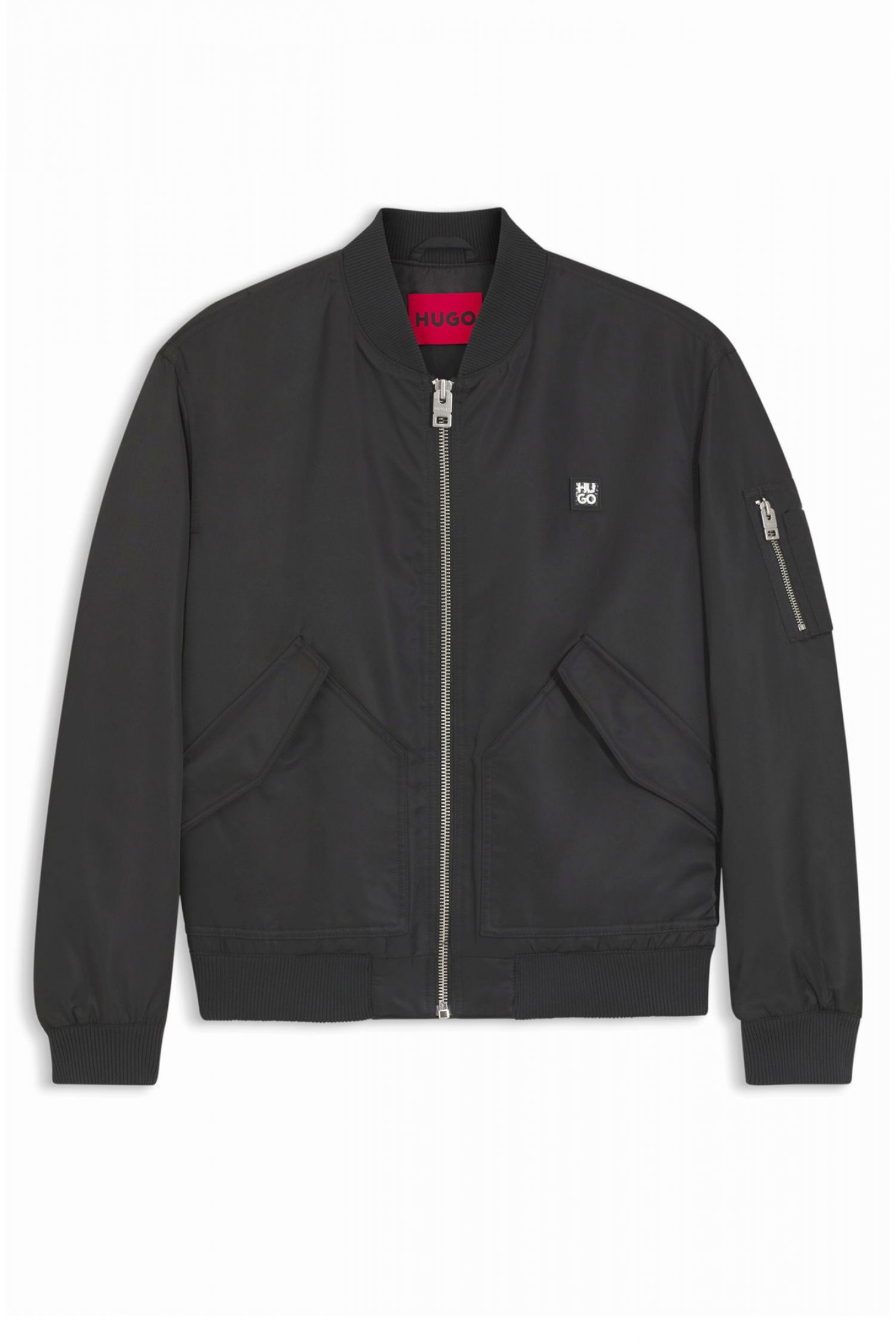 HUGO ΜΠΟΥΦΑΝ BOMBER BADAM2611 LOGO ΜΕΤΑΛΛΙΚΟ ΜΑΥΡΟ