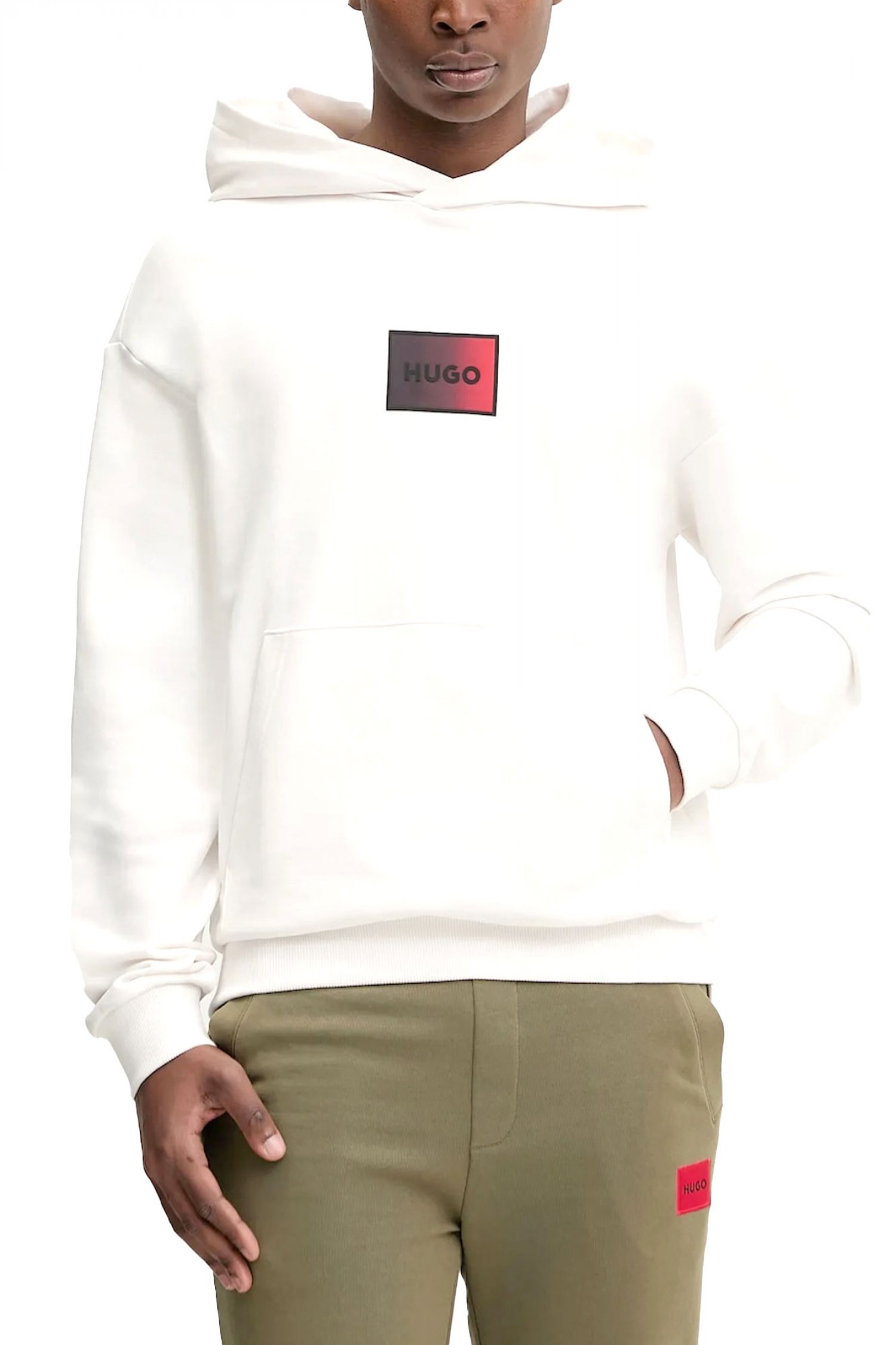 HUGO ΦΟΥΤΕΡ HOODIE DANOHOOD LOGO ΛΕΥΚΟ