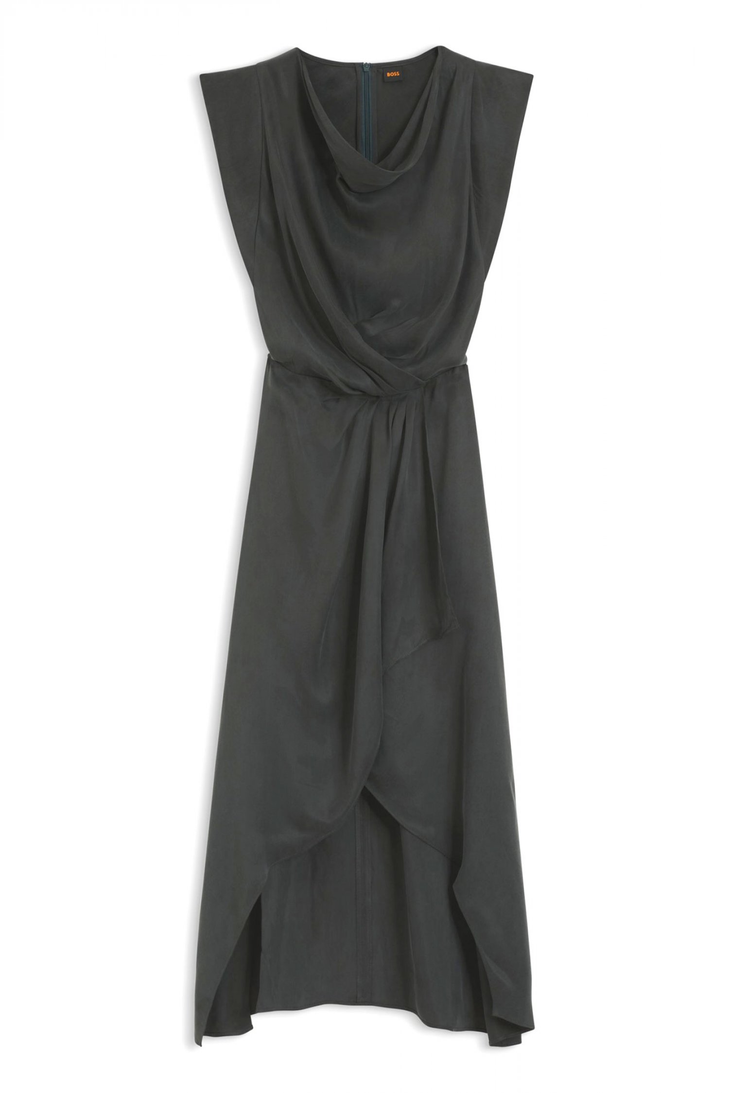 BOSS CASUAL ΦΟΡΕΜΑ C_DRATTY MIDI ΝΤΡΑΠΕ ΑΝΟΙΓΜΑ ΚΑΤΩ ΓΚΡΙ-ΧΑΚΙ