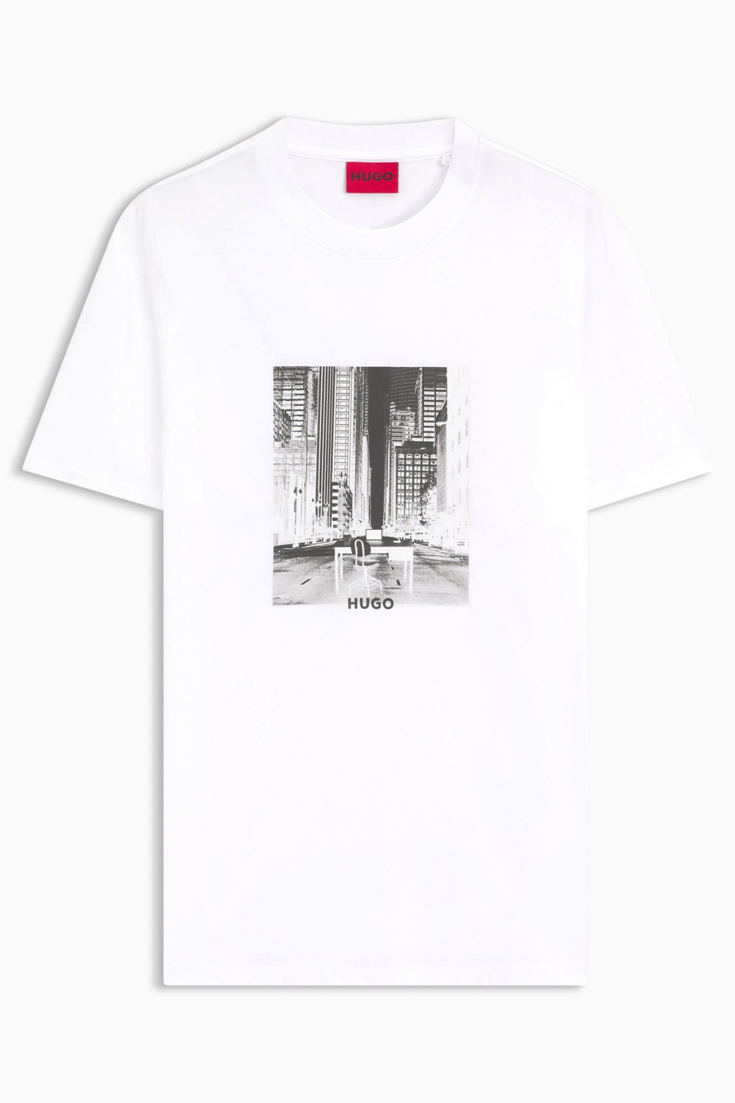 HUGO T-SHIRT DEYSS LOGO ΕΚΡΟΥ