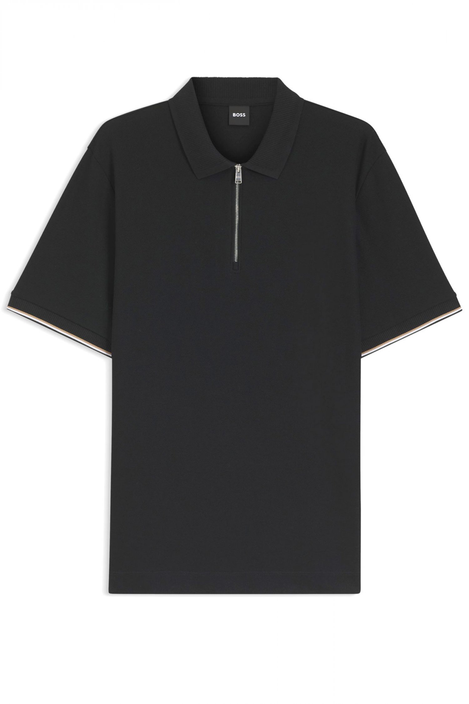 BOSS POLO HALFZIP C-PEI 04 ΜΑΥΡΟ