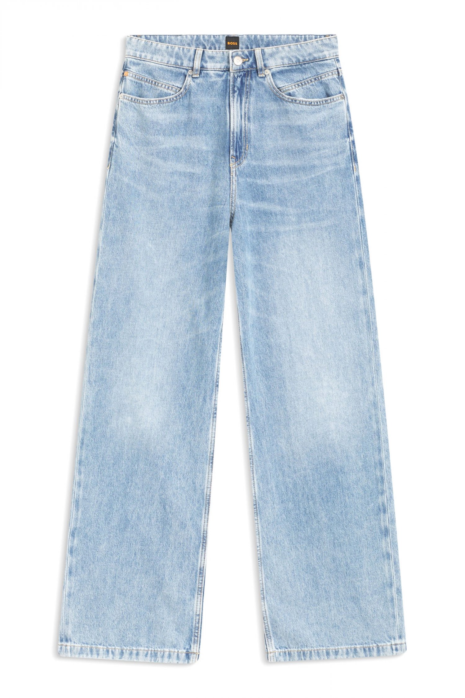 BOSS CASUAL ΠΑΝΤΕΛΟΝΙ JEANS C_MARLENE HR 11.0 REGULAR/WIDE FIT HIGH RISE ΑΝΟΙΧΤΟ ΜΠΛΕ