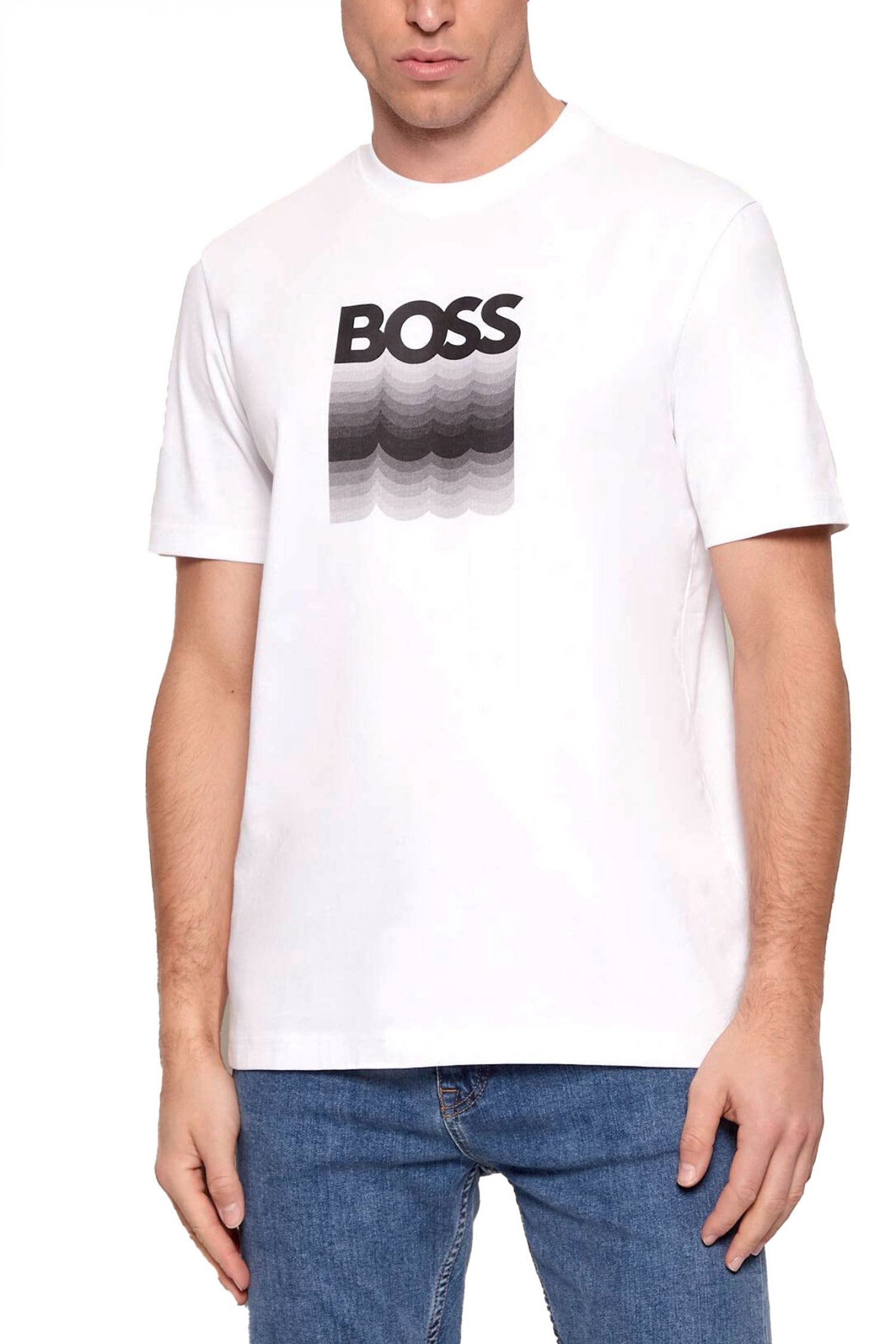 BOSS CASUAL T-SHIRT TE_INSIGNIA ΛΕΥΚΟ