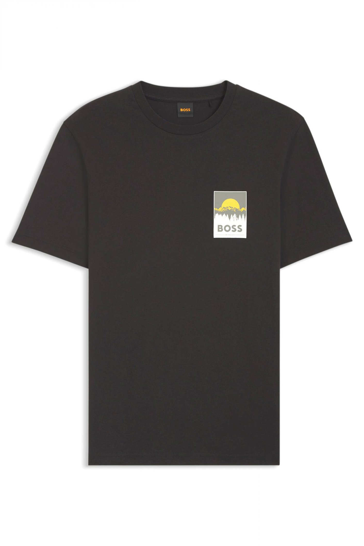 BOSS CASUAL T-SHIRT TE_PLAIN ΜΑΥΡΟ