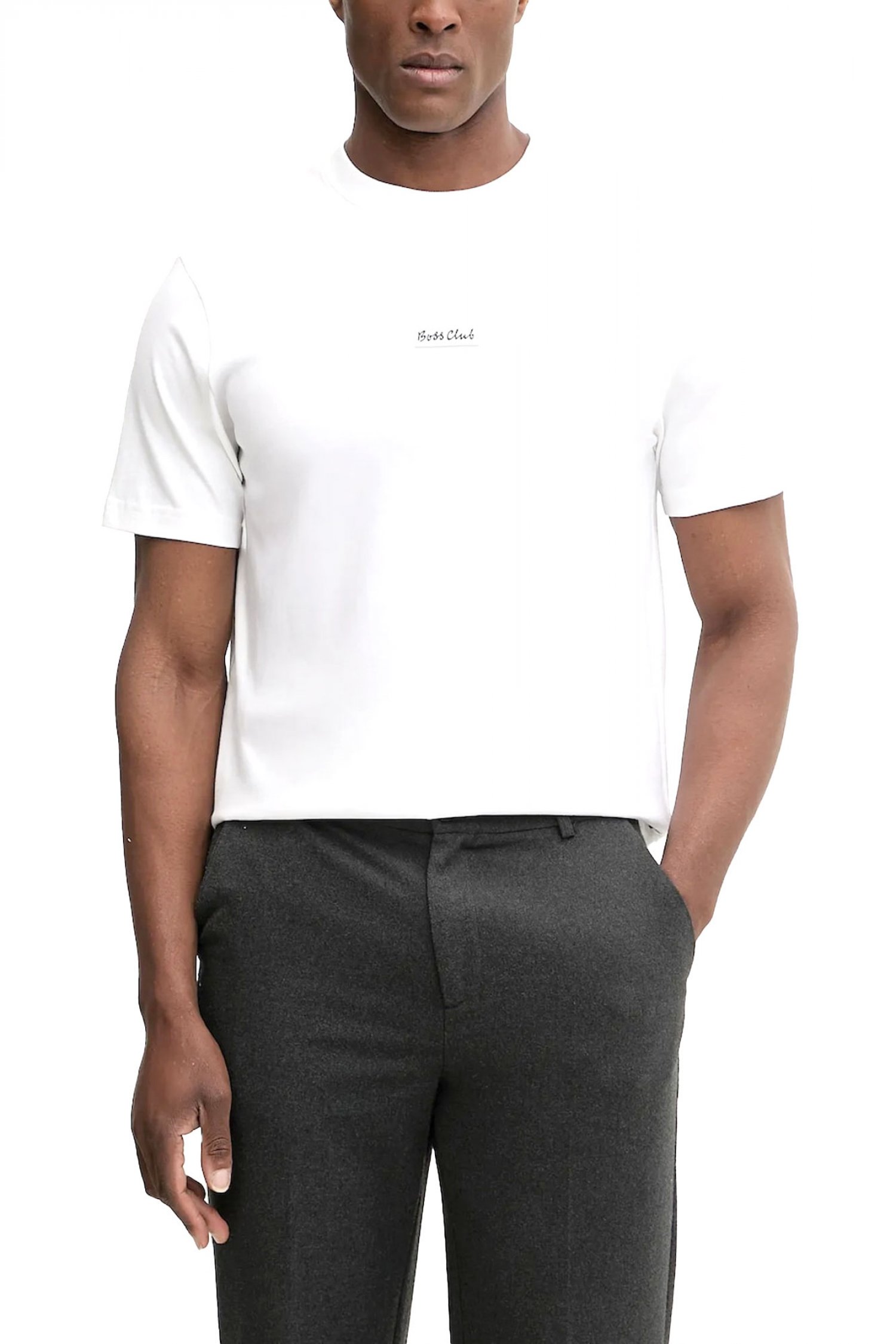 BOSS CASUAL T-SHIRT TE_BOSSCLUB ΛΕΥΚΟ