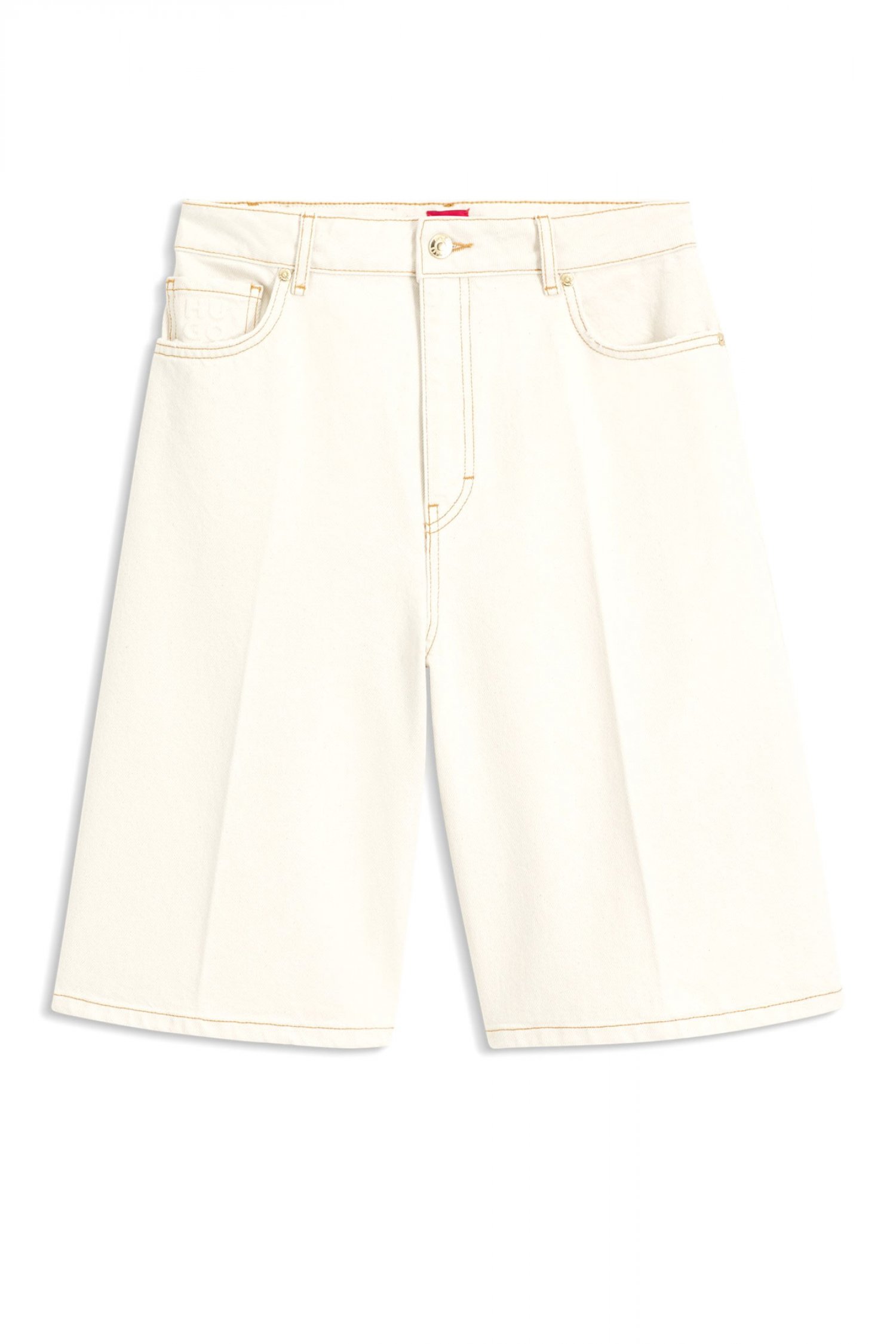 HUGO HUGO ΒΕΡΜΟΥΔΑ JEANS WIDE FIT HIGH RISE ΜΠΕΖ