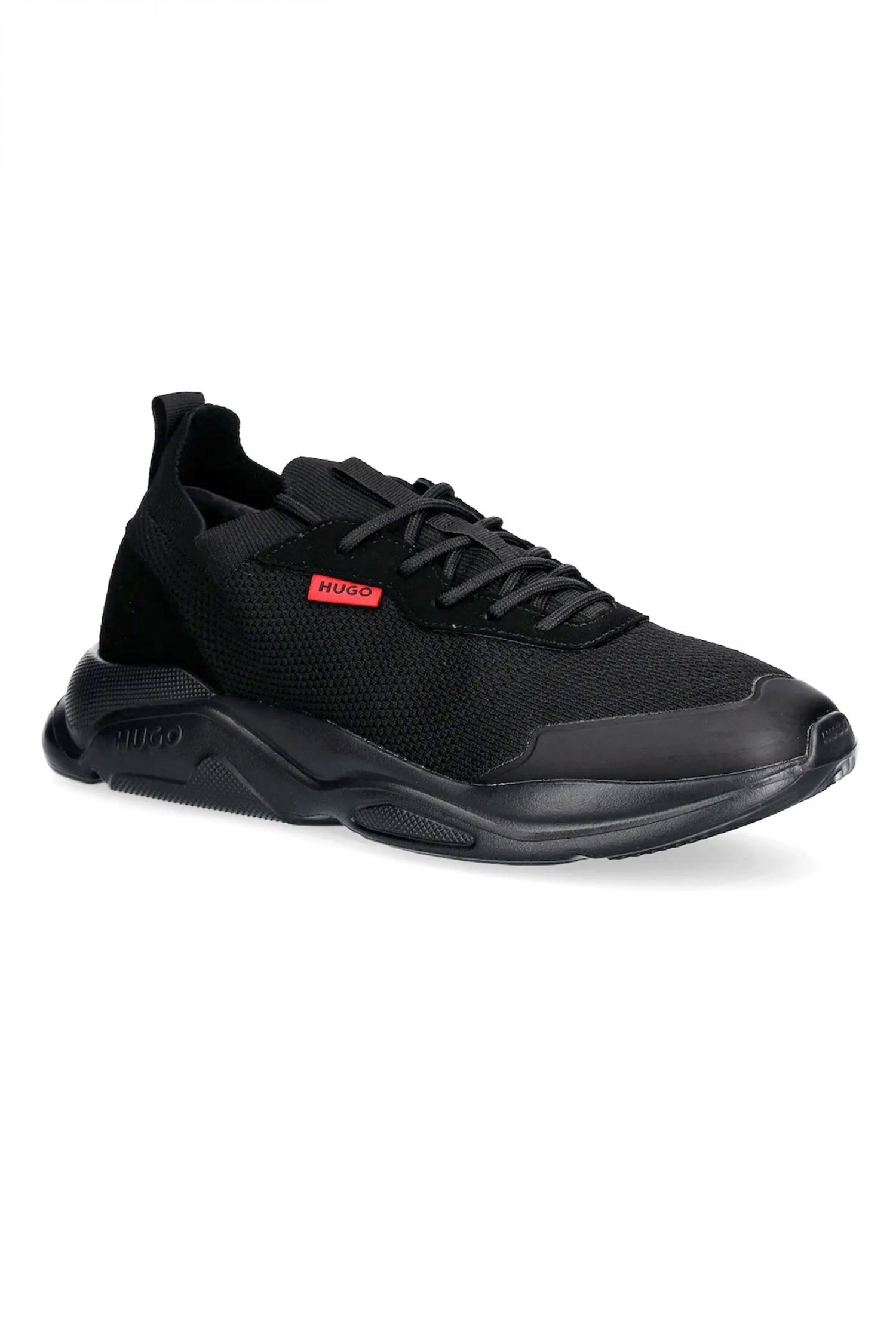 HUGO ΠΑΠΟΥΤΣΙΑ SNEAKERS LEON_RUNN_MFKN LOGO ΜΑΥΡΟ