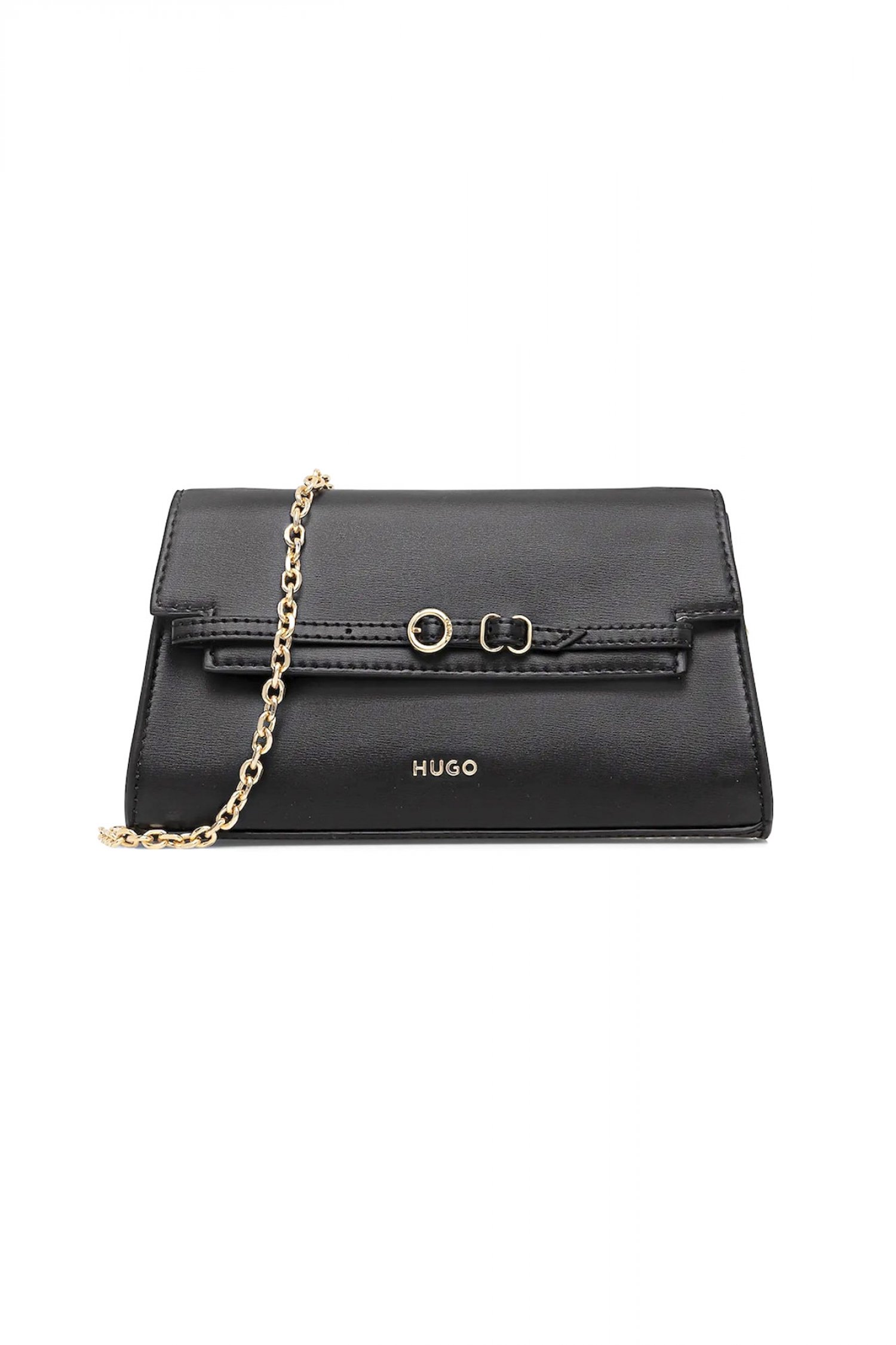 HUGO ΤΣΑΝΤΑ SYNDRA_CLUTCH CROSSBODY LOGO ΜΑΥΡΟ