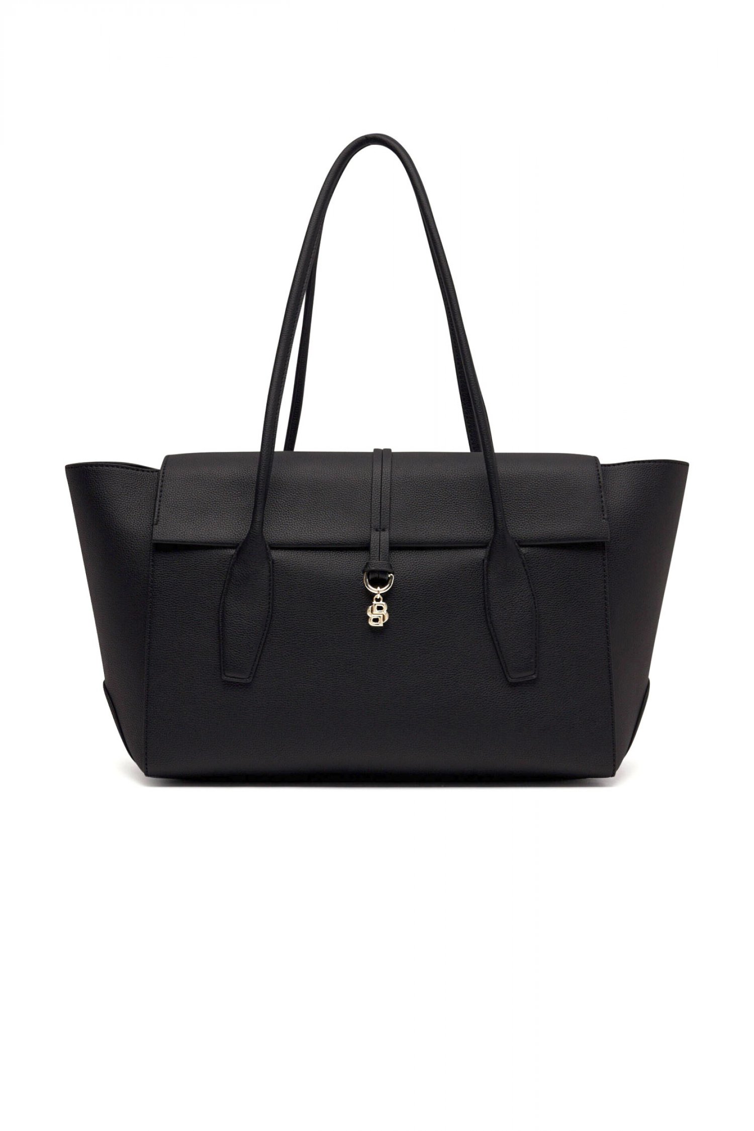 BOSS ΤΣΑΝΤΑ ΩΜΟΥ NERISSA TOTE LOGO ΜΕΤΑΛΛΙΚΟ ΜΑΥΡΟ