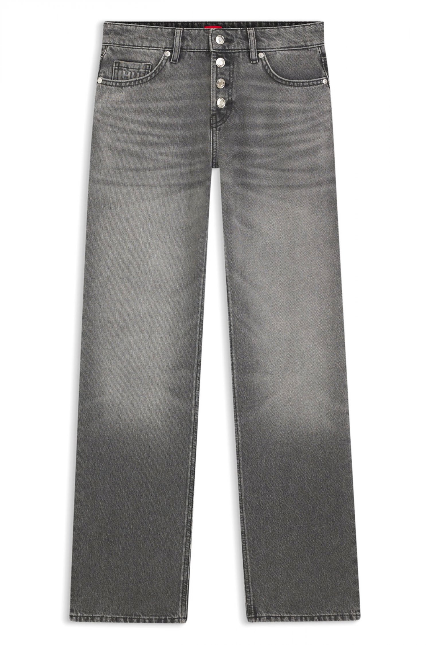 HUGO ΠΑΝΤΕΛΟΝΙ JEANS GILISSI_5 STRAIGHT FIT HIGH RISE ΓΚΡΙ