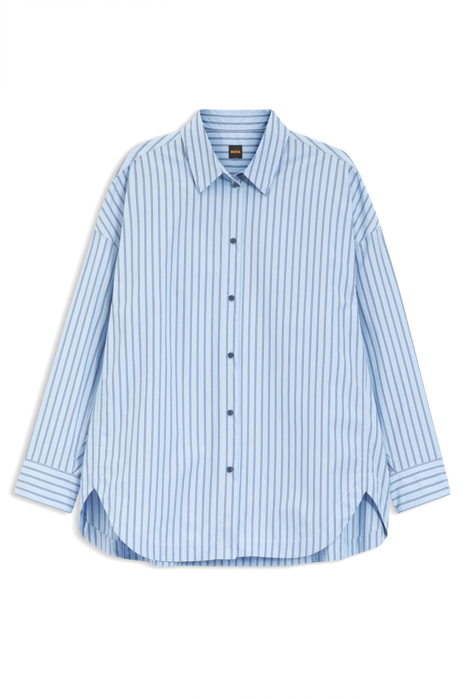 BOSS CASUAL ΠΟΥΚΑΜΙΣΟ ΡΙΓΕ C_BOSTATTA OVERSIZED ΣΙΕΛ