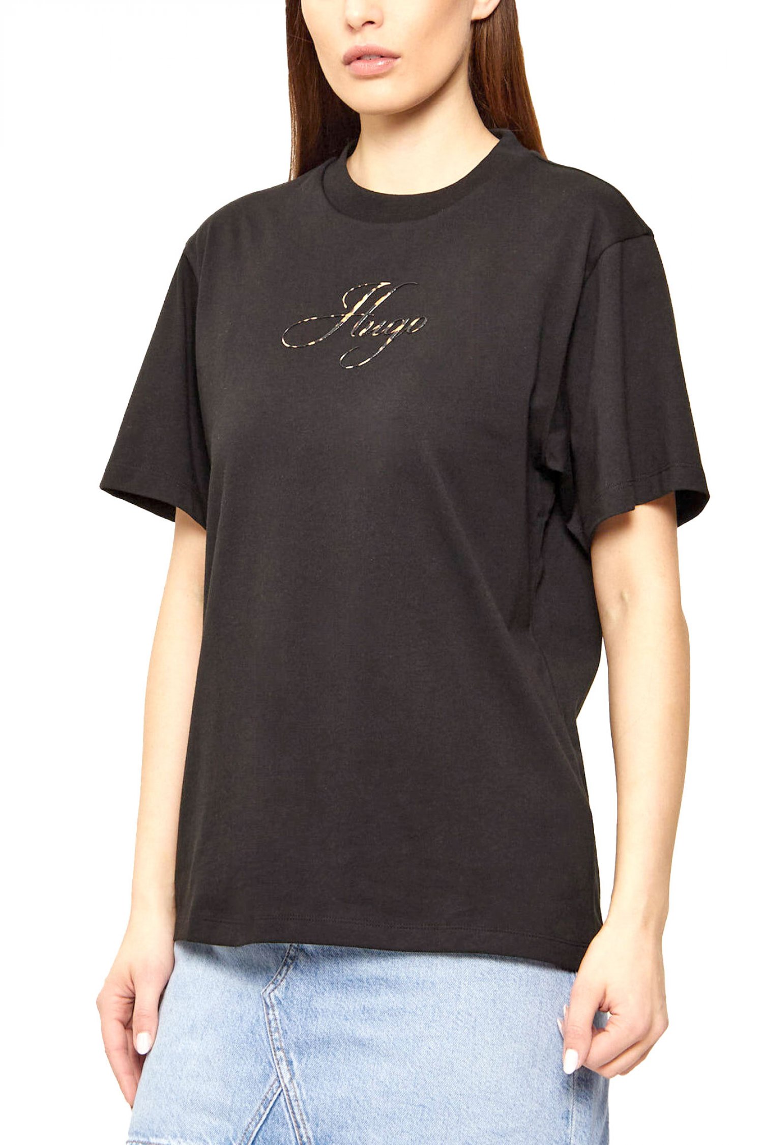 HUGO T-SHIRT VINTAGE TEE_23 LOGO ΜΑΥΡΟ
