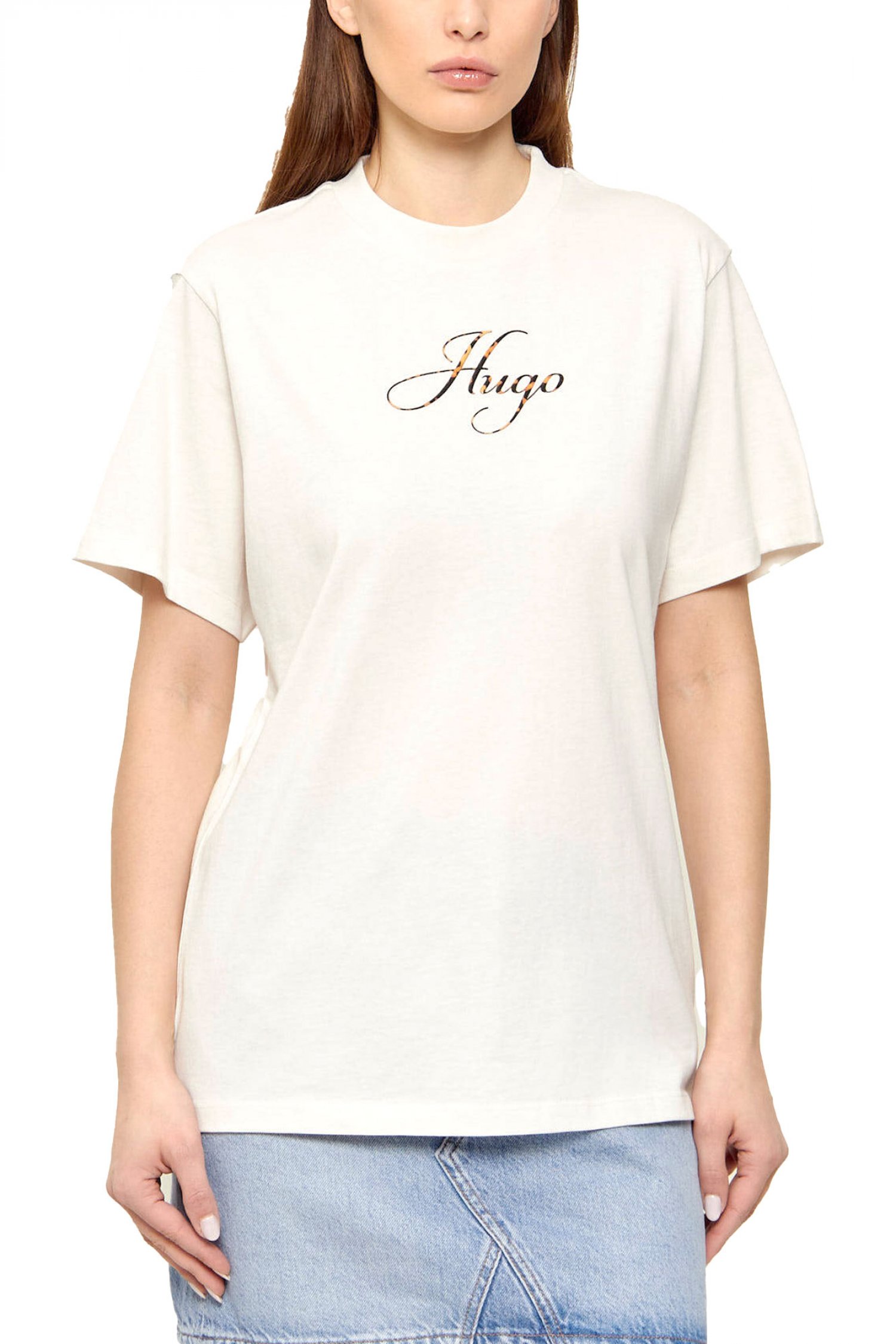 HUGO T-SHIRT VINTAGE TEE_23 LOGO ΕΚΡΟΥ